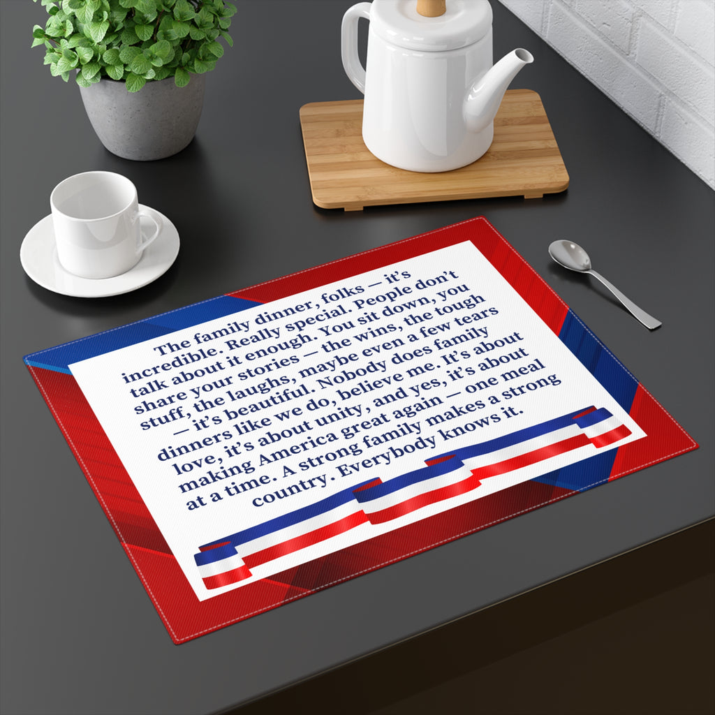 Make Family Dinners Great Again Parody Placemat – Political Satire Décor
