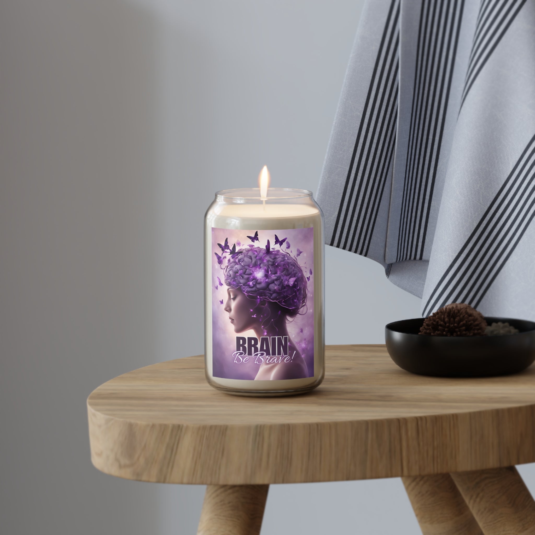 Photo depicting the ​Beautiful Brain Be Brave Scented Candle, 13.75oz from EpiAl's Shop.
