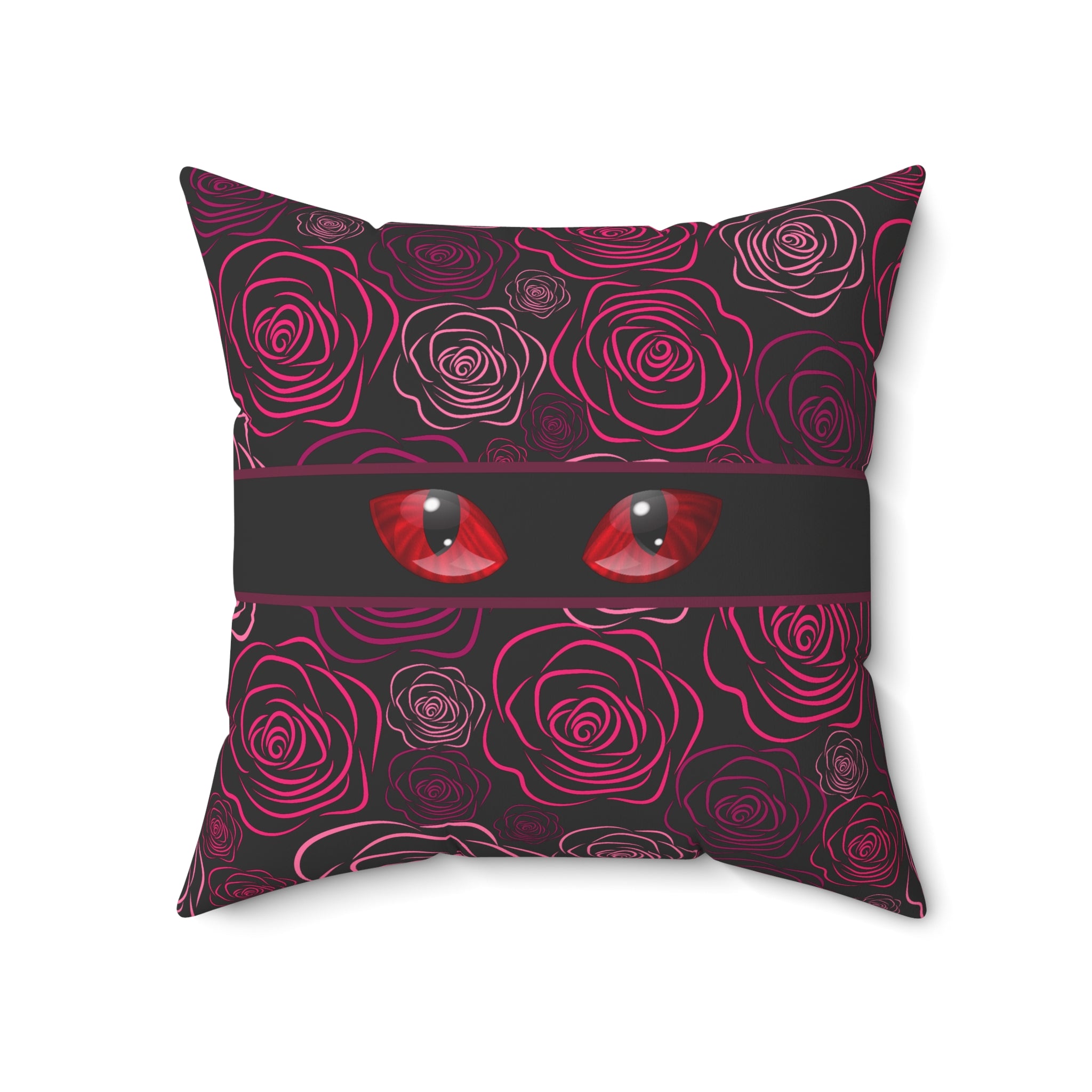 Moody Rose Cat Eyes Throw Pillow