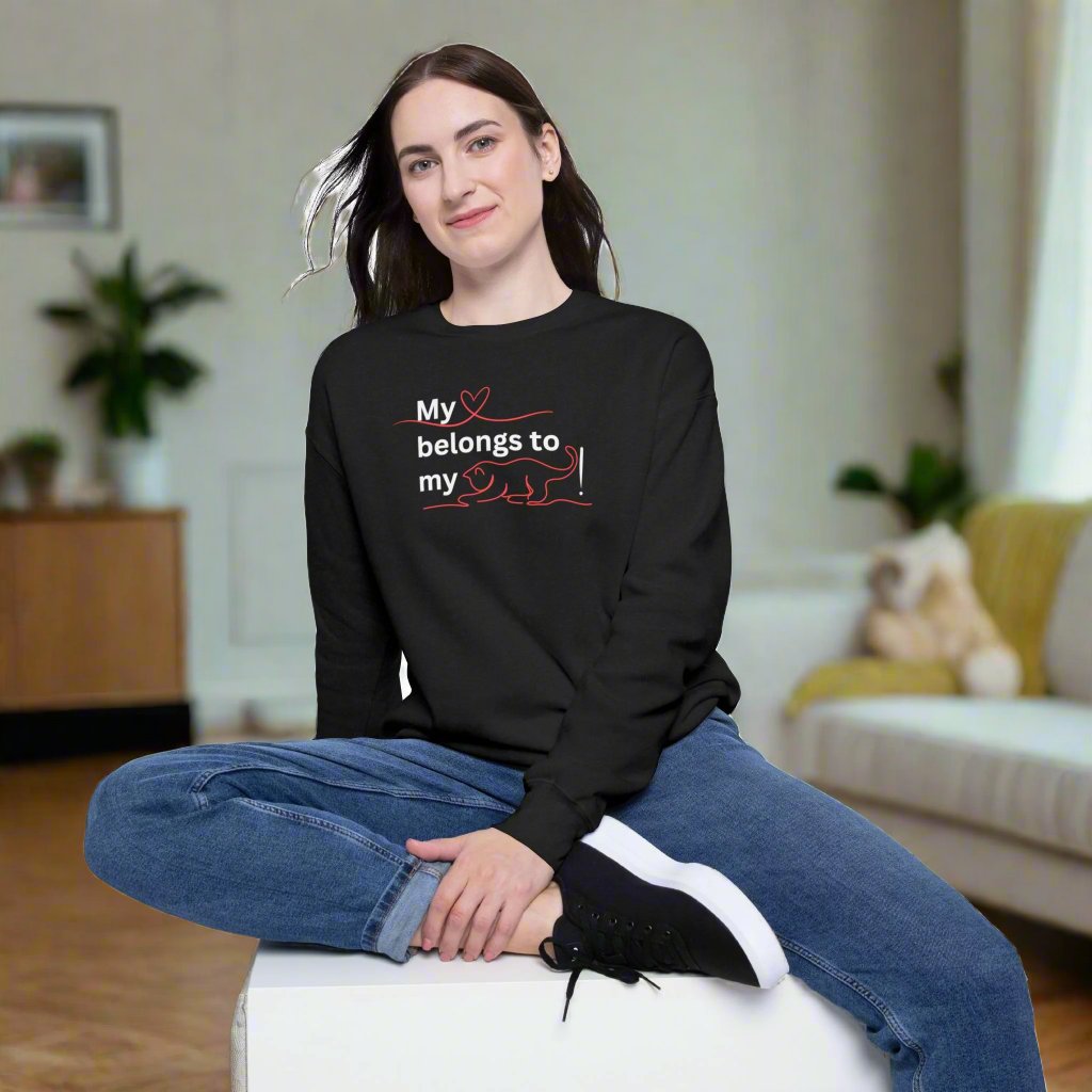 My Heart Belongs to my Cat Women's Drop Shoulder Sweatshirt - EpiAl's Shop