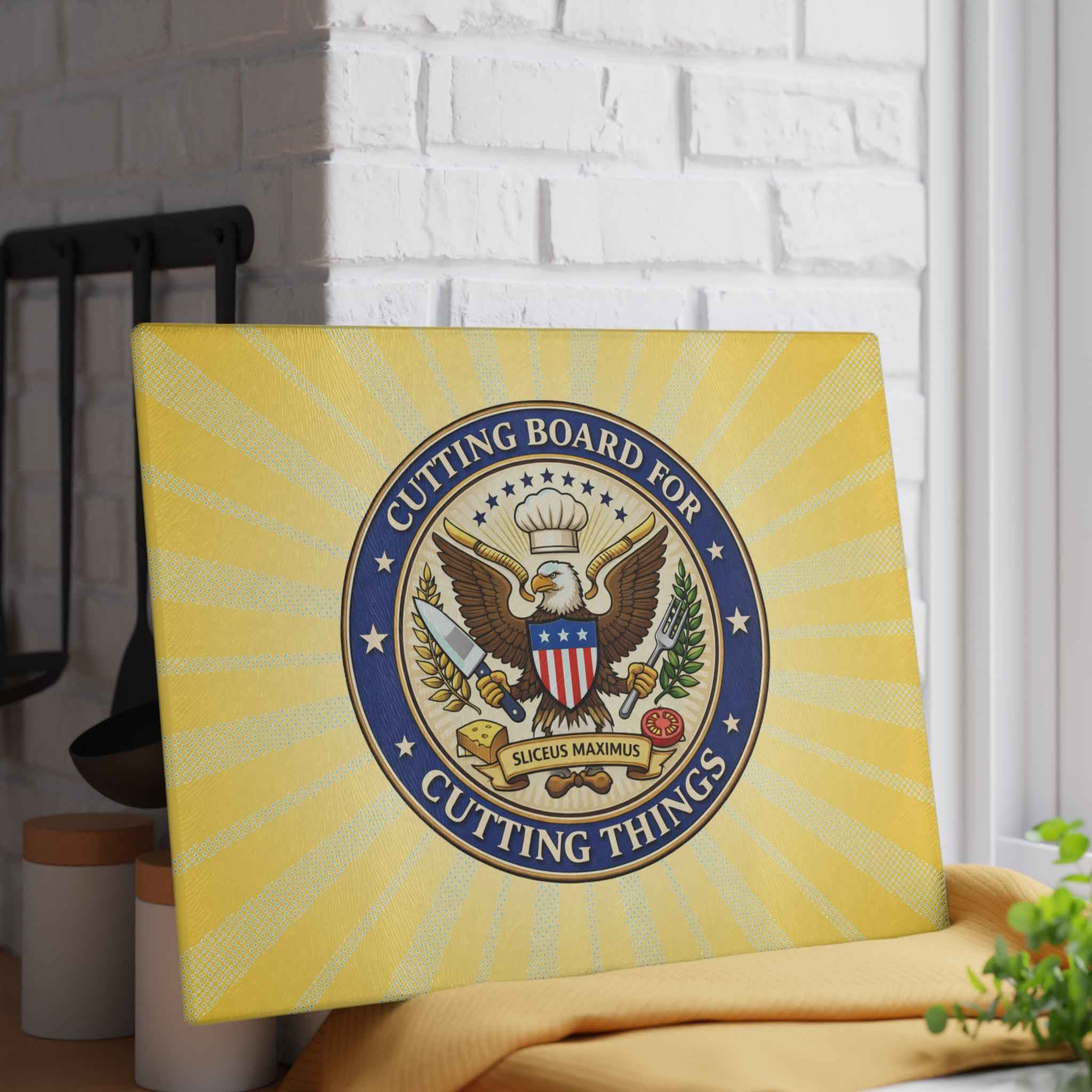 Cutting Board for Cutting Things – Funny Presidential Seal Glass Cutting Board