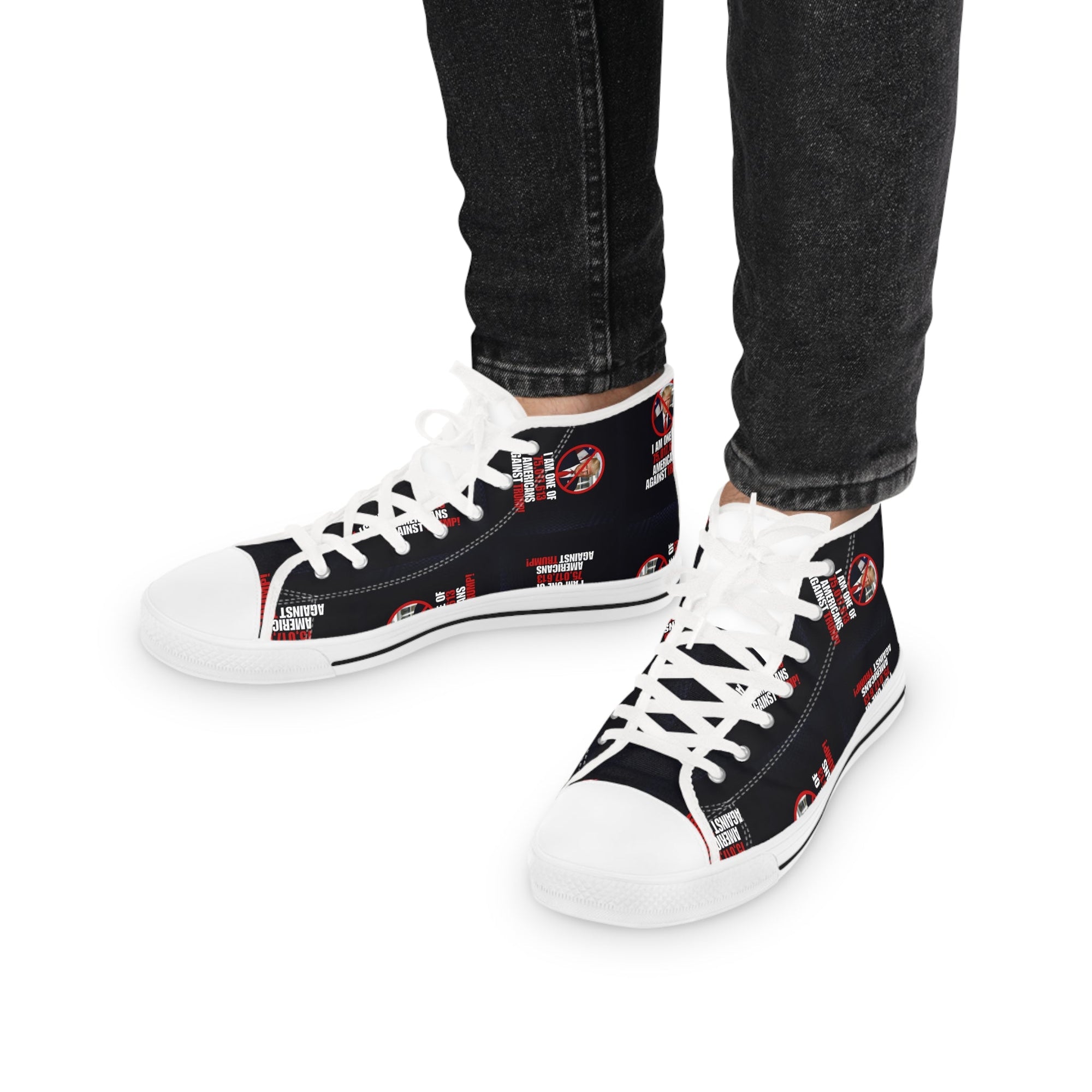 Men's High Top Sneakers - 'One of the Americans Against Trump' Footwear Printify