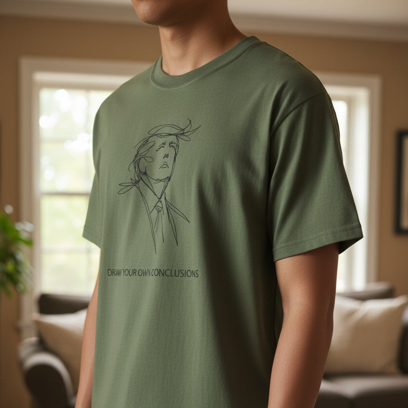 Draw Your Own Conclusions Unisex Graphic Tee – Minimal Line Art Statement Shirt