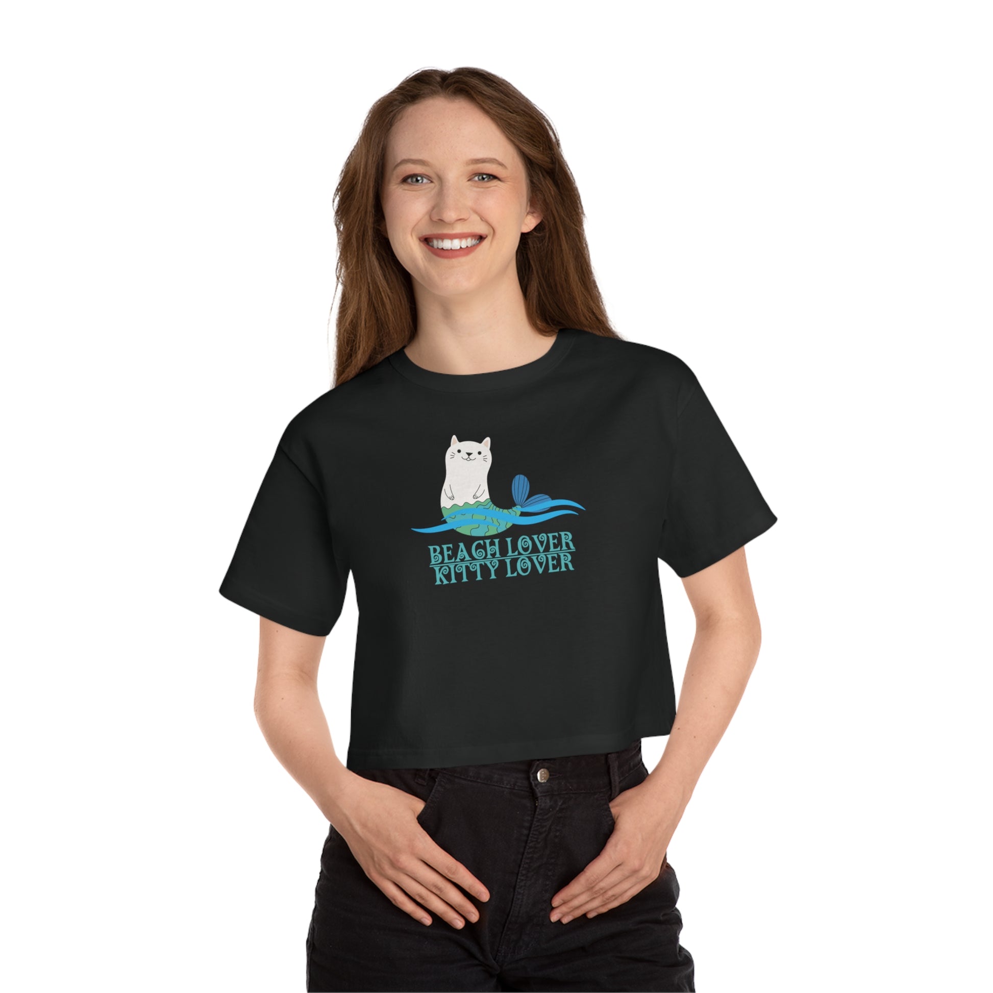 Beach Lover Champion Heritage Cropped T - Shirt - T - Shirt - Epileptic Al’s Shop