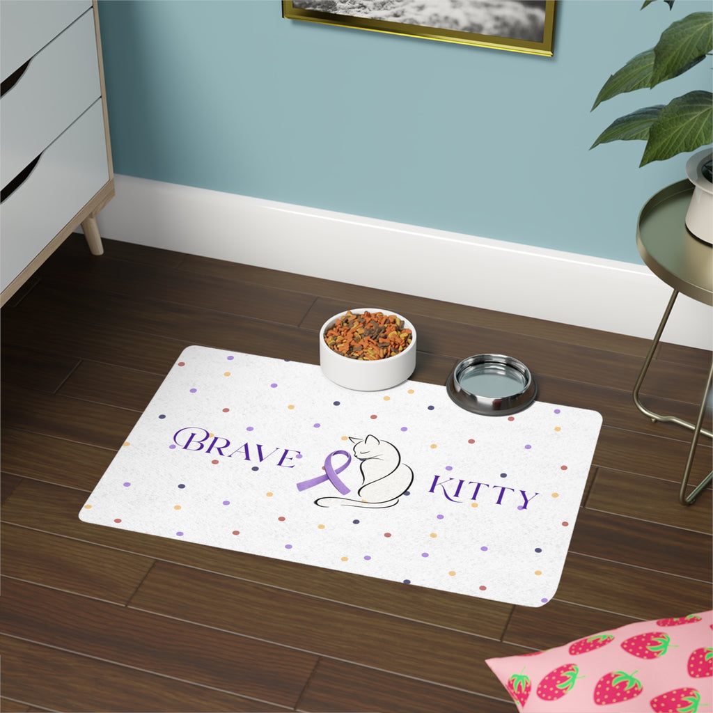 Brave Epikitty Cat Food Mat | Epileptic Cat Awareness Feeding Mat