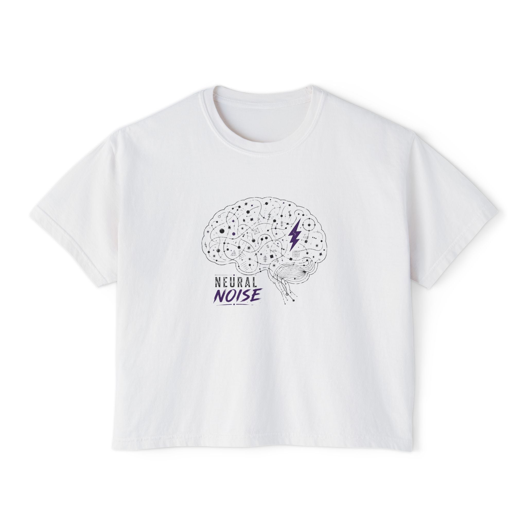 Neural Noise Boxy Crop T-Shirt | Abstract Brain Epilepsy Awareness Graphic Tee