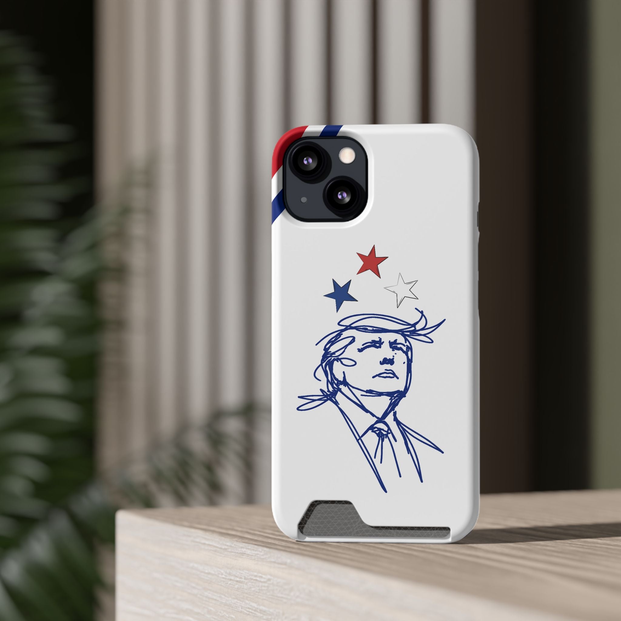 Swoop Guy Samsung Galaxy Case – Minimal Line Portrait Patriotic Design, Slim Protective Case with Card Slot