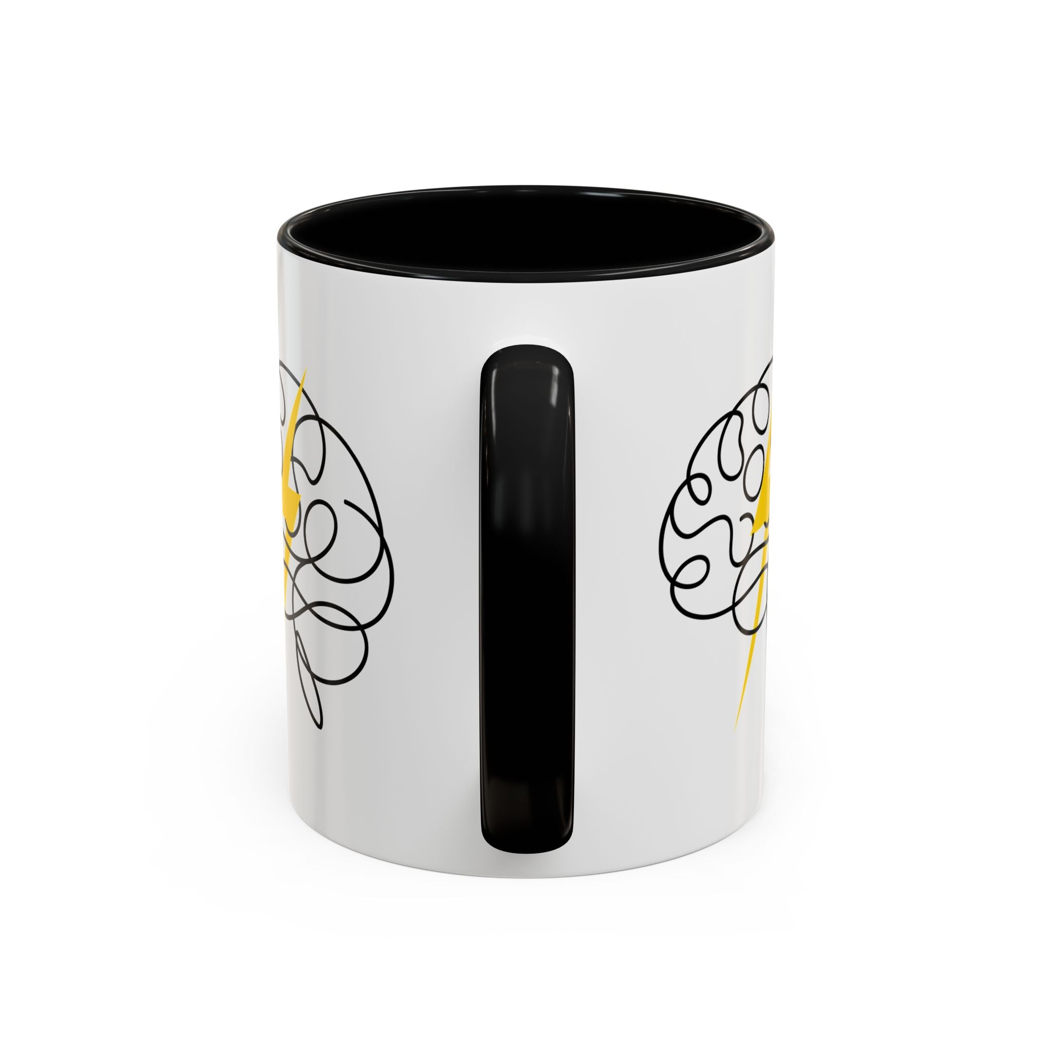 Brain Lightning Bolt Accent Coffee Mug