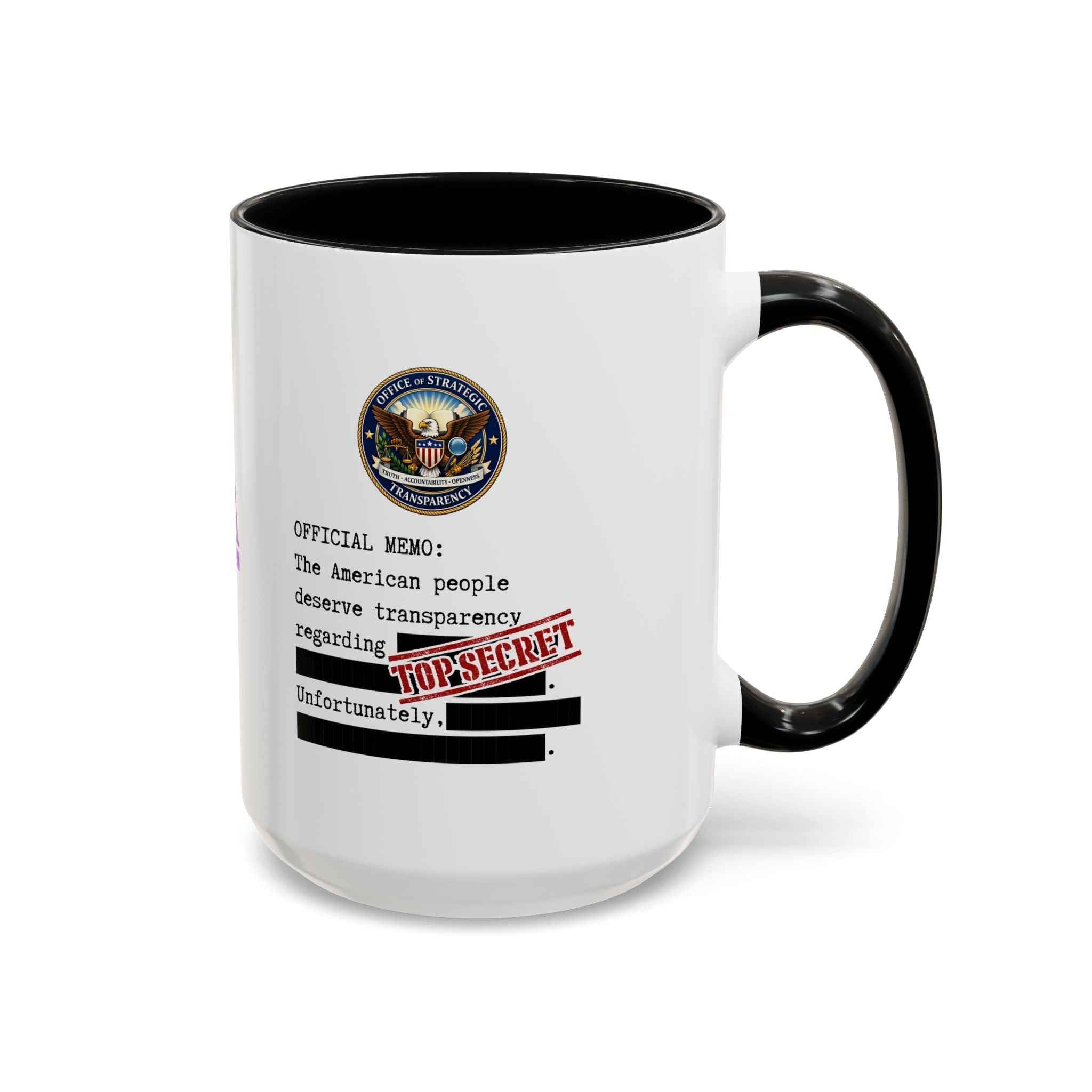 Official Memo Top Secret Coffee Mug – Political Satire Two-Tone Mug