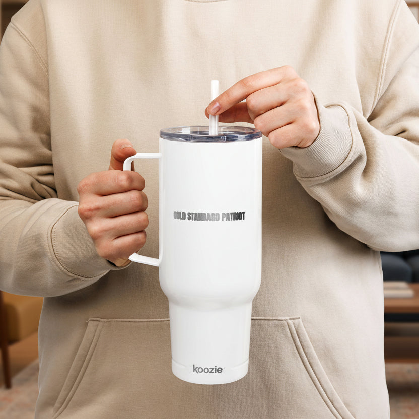 Gold Standard Patriot 40oz Insulated Tumbler – Engraved Travel Mug with Handle