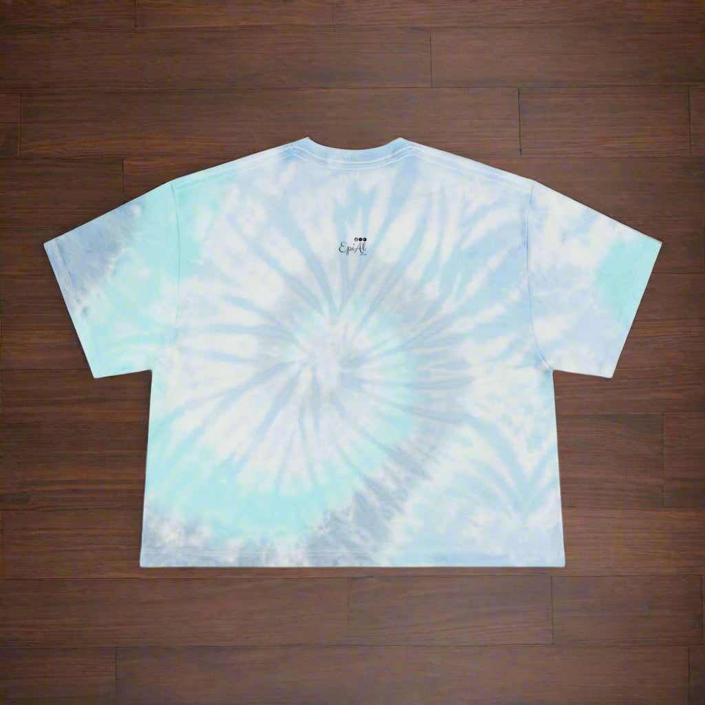 Women's Purple Ribbon Tie-Dye Crop Tee for Epilepsy Awareness