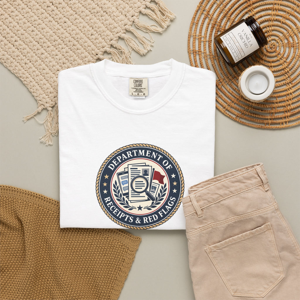 Department of Receipts & Red Flags T-Shirt | True Crime Faux Agency Tee