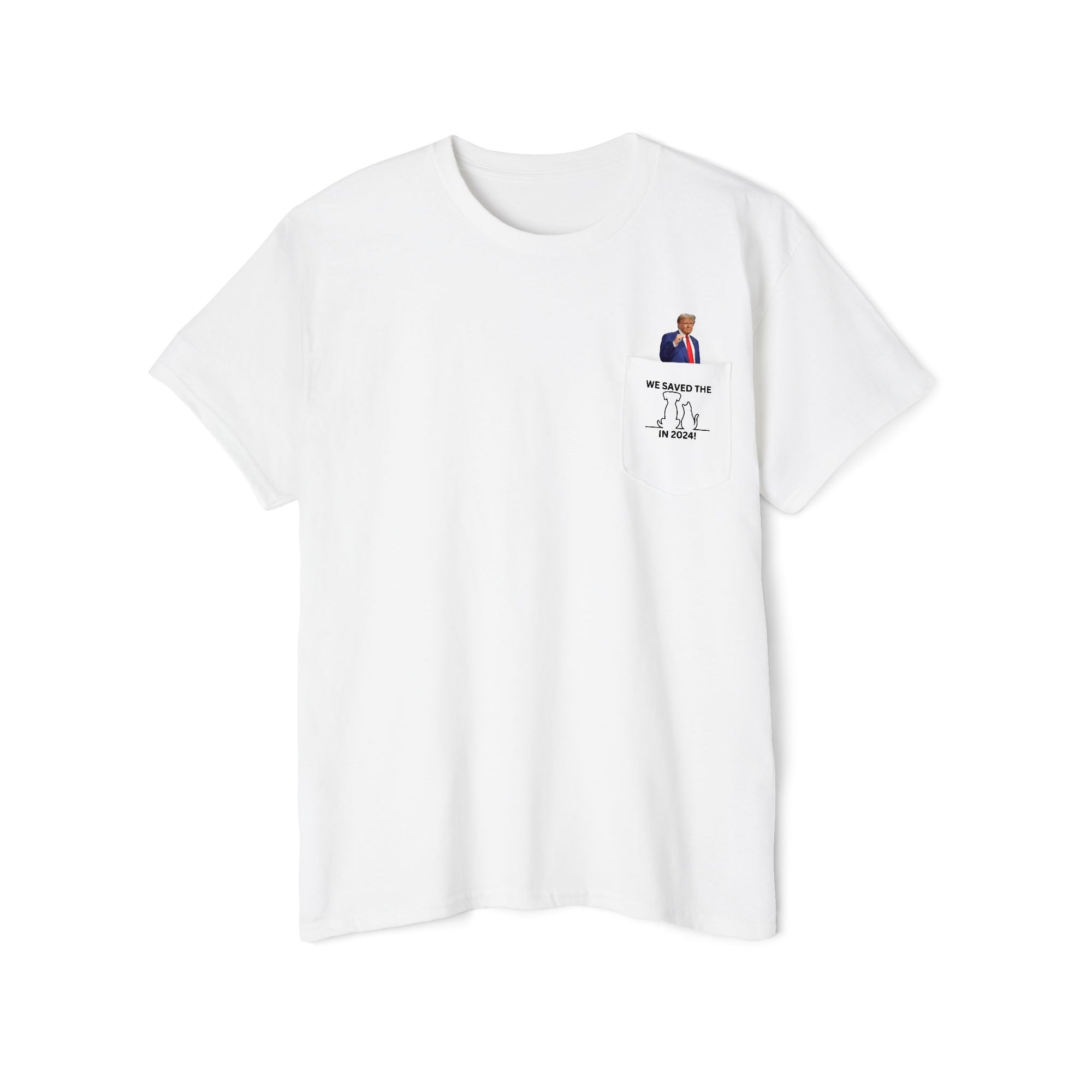 Trump - Saved the Cats & Dogs Unisex Heavy Cotton Pocket Tee