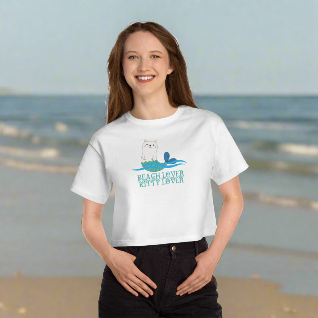 Beach Lover Champion Heritage Cropped T - Shirt - T - Shirt - Epileptic Al’s Shop