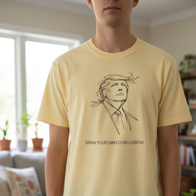 Draw Your Own Conclusions Unisex Graphic Tee – Minimal Line Art Statement Shirt