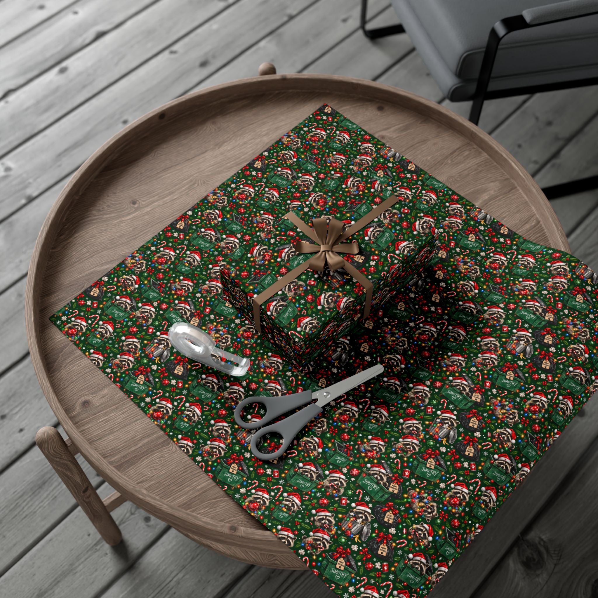 Jimothy’s Merry Trashmas Raccoon Christmas Wrapping Paper