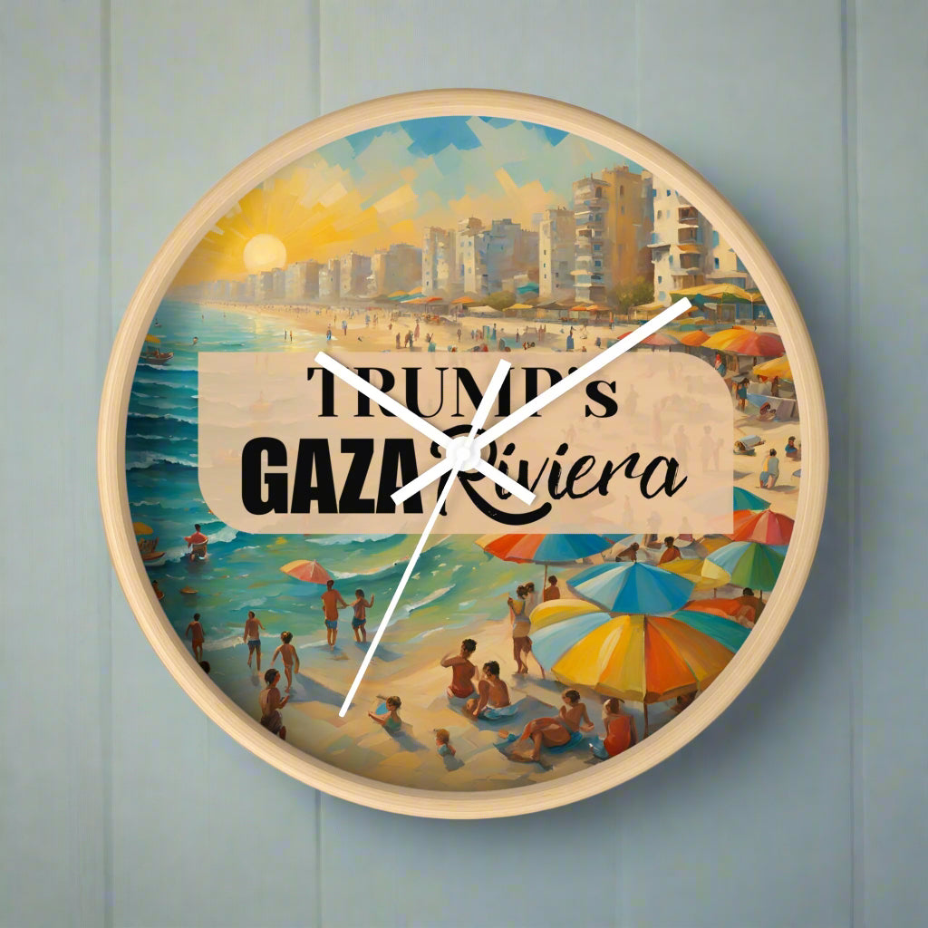 Trump's Gaza Riviera Seaside Wall Clock