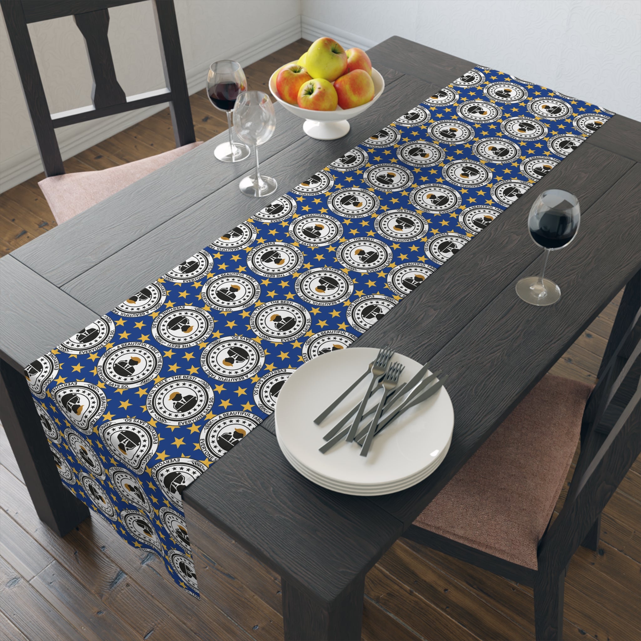 A Beautiful Table Table Runner – Faux Official Parody Seal Pattern