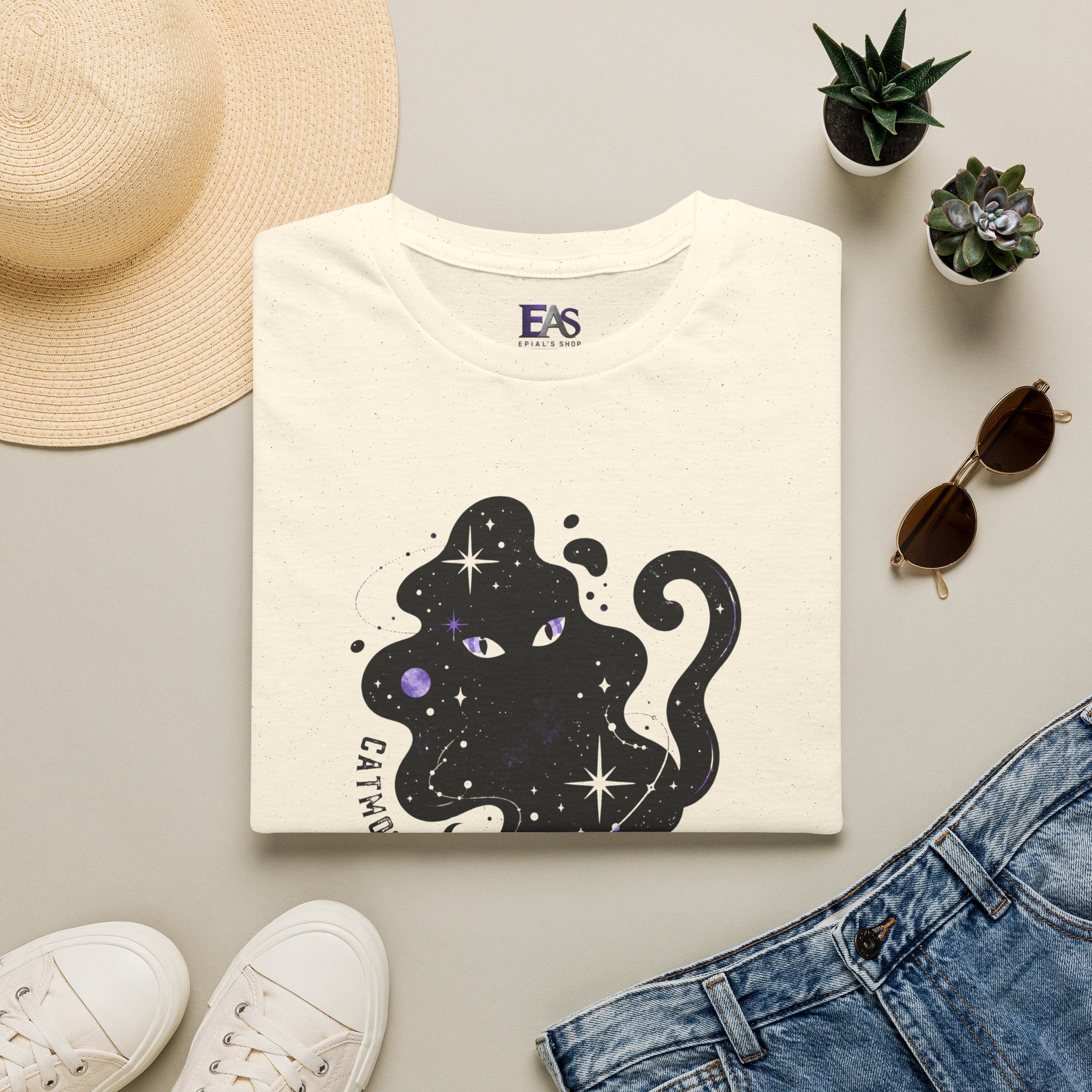 Catmosphere Cosmic Cat T-Shirt | Celestial Black Cat Graphic Tee