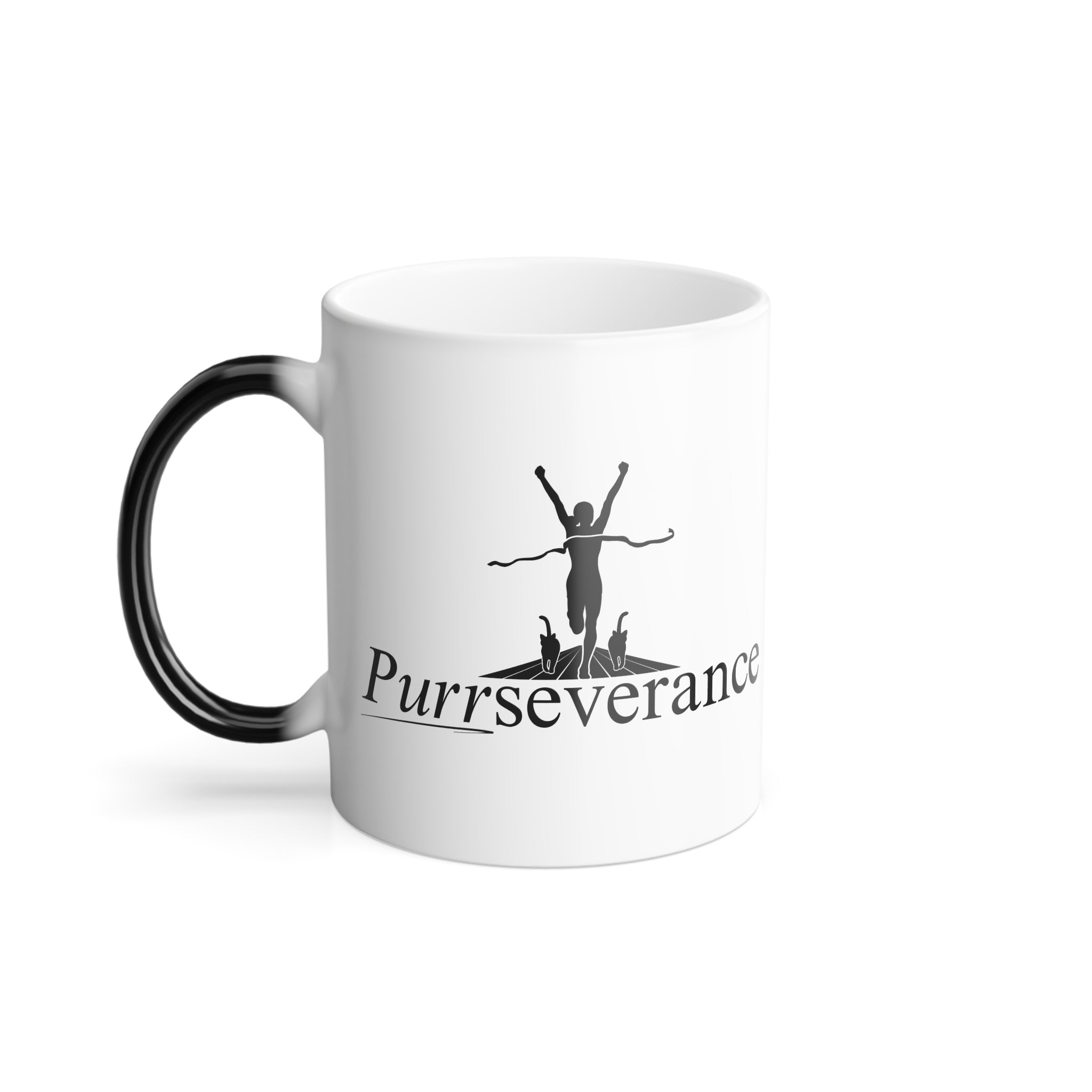 Photo depicting the ​Purrseverance Color Morphing Mug, 11oz from EpiAl's Shop.