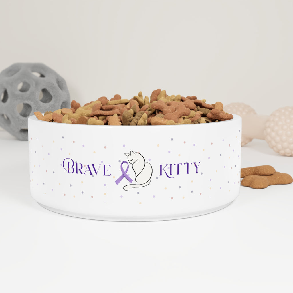 Brave Epikitty Ceramic Cat Bowl | Epileptic Cat Awareness Dish