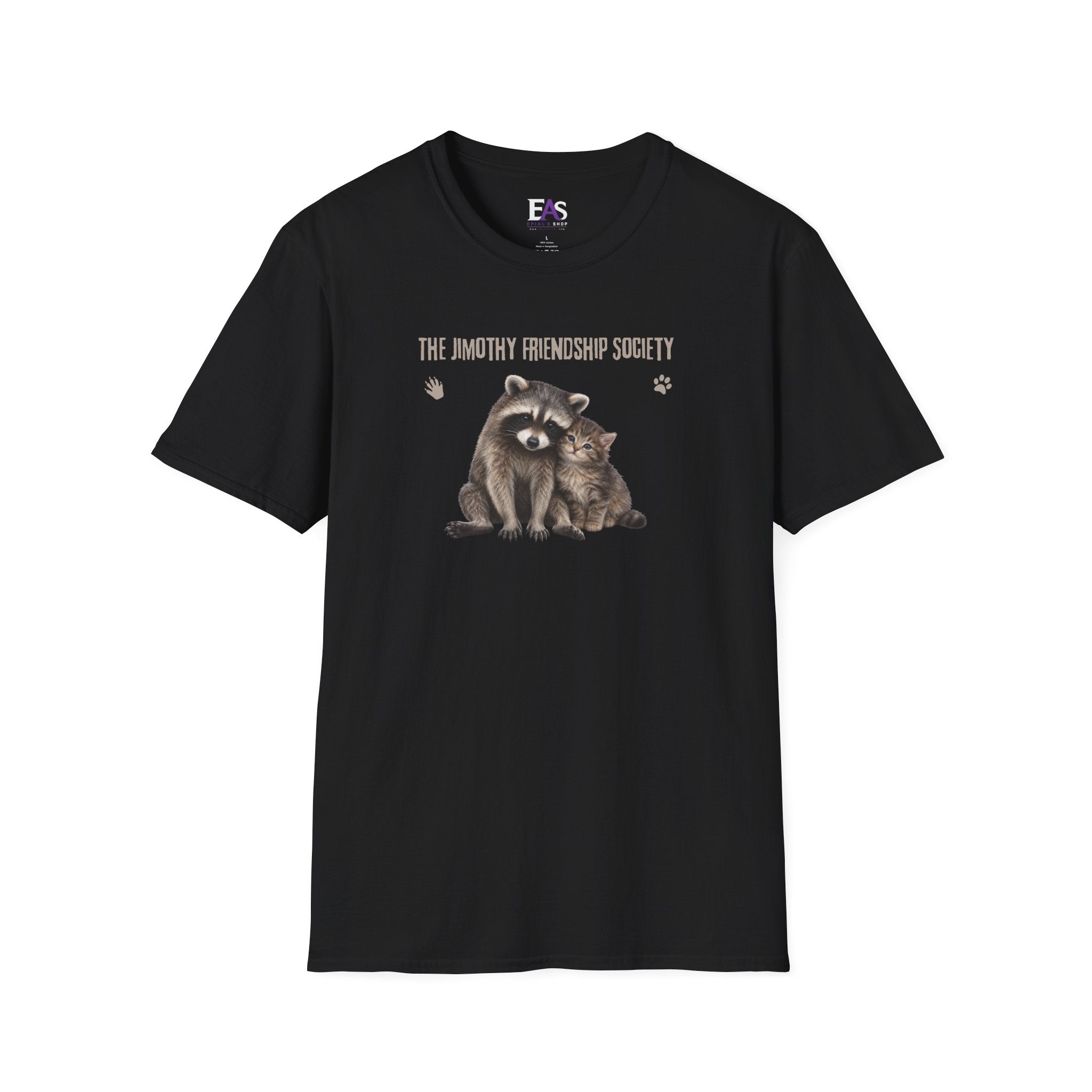 The Jimothy Friendship Society T-Shirt | Raccoon and Kitten Tee