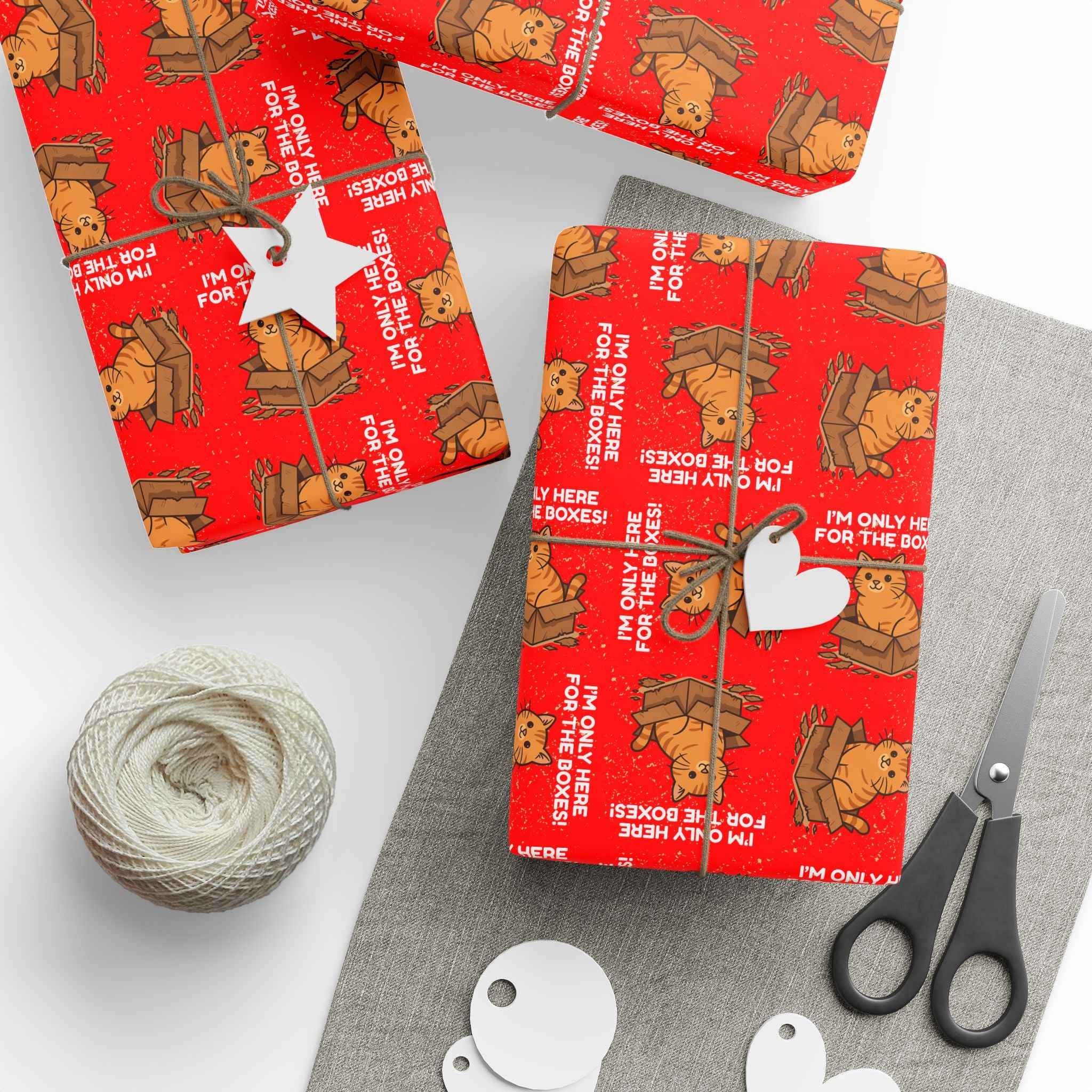 I’m Only Here for the Boxes – Funny Cat-Themed Wrapping Paper