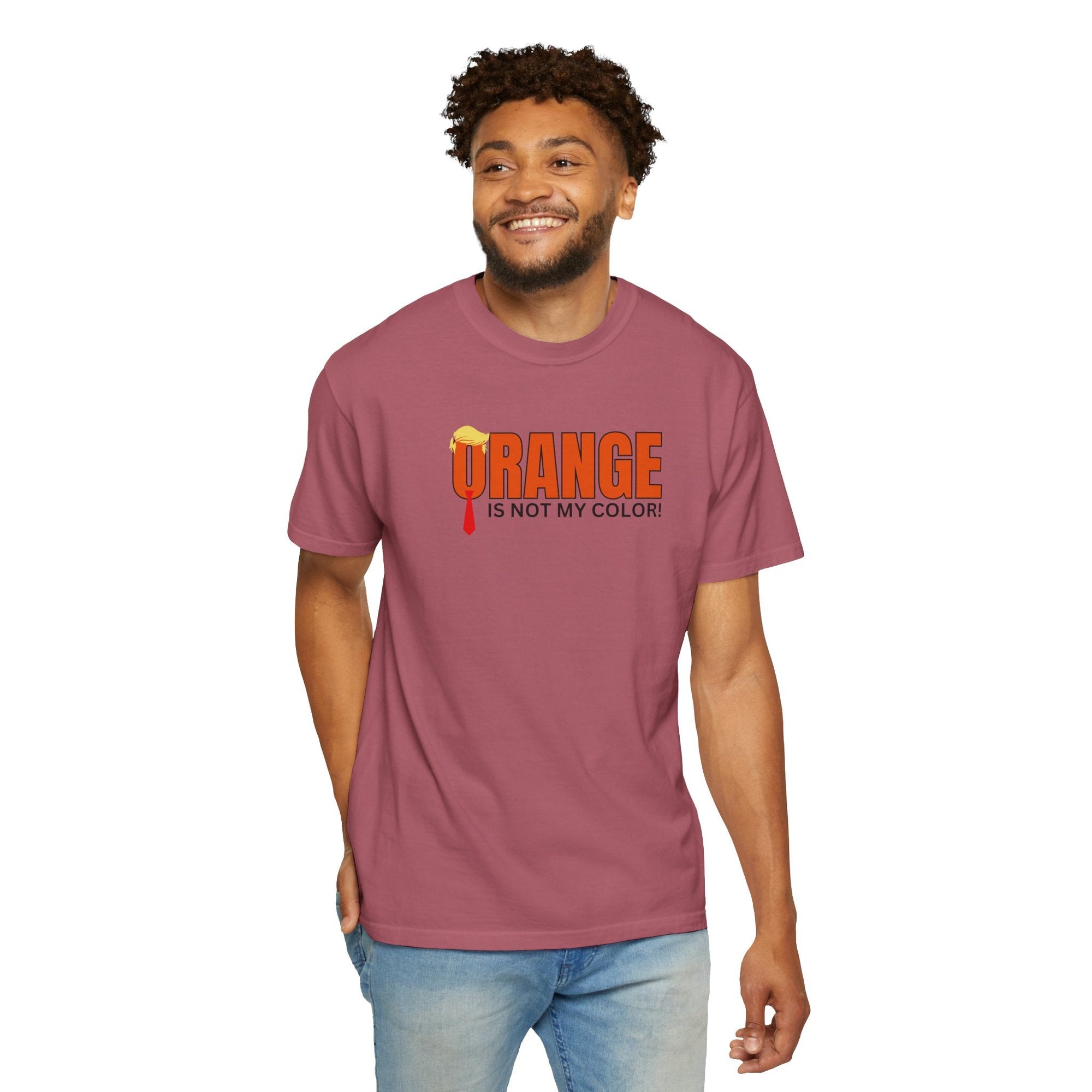 Orange Is Not My Color Unisex Garment-Dyed T-Shirt Printify