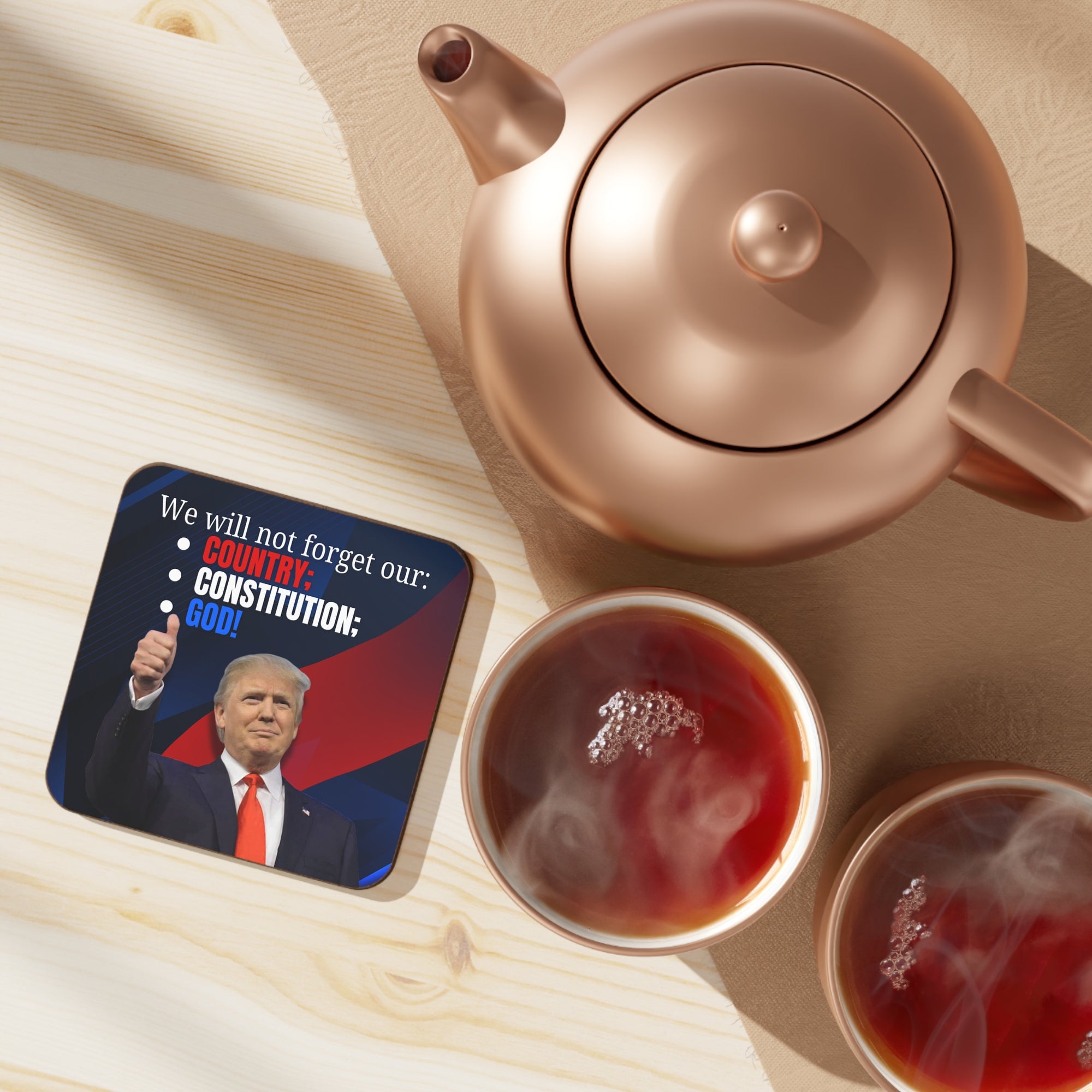 Trump Country Constitution God Hardboard Back Coaster