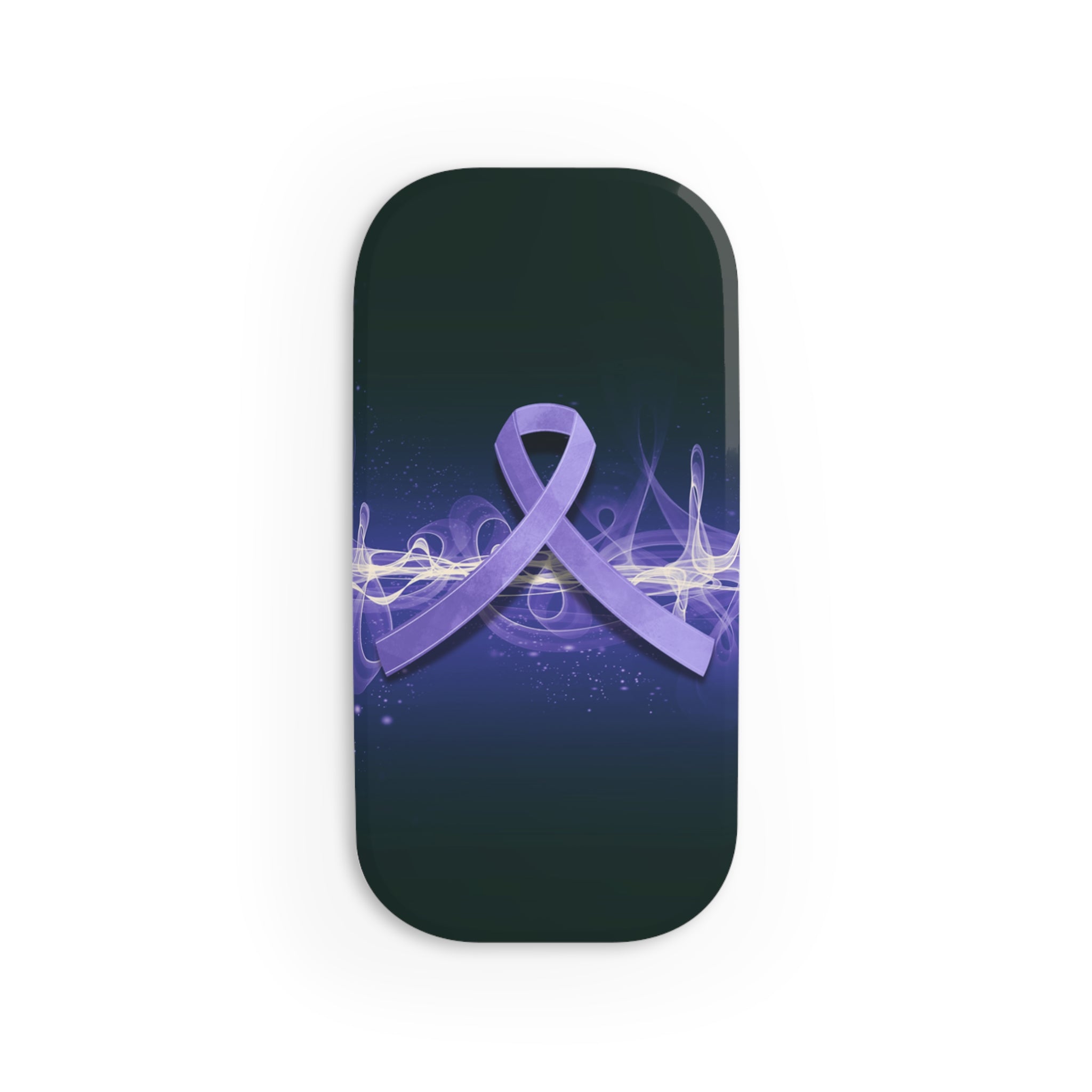 Epilepsy Awareness Phone Stand – Purple Ribbon Brain Wave Design