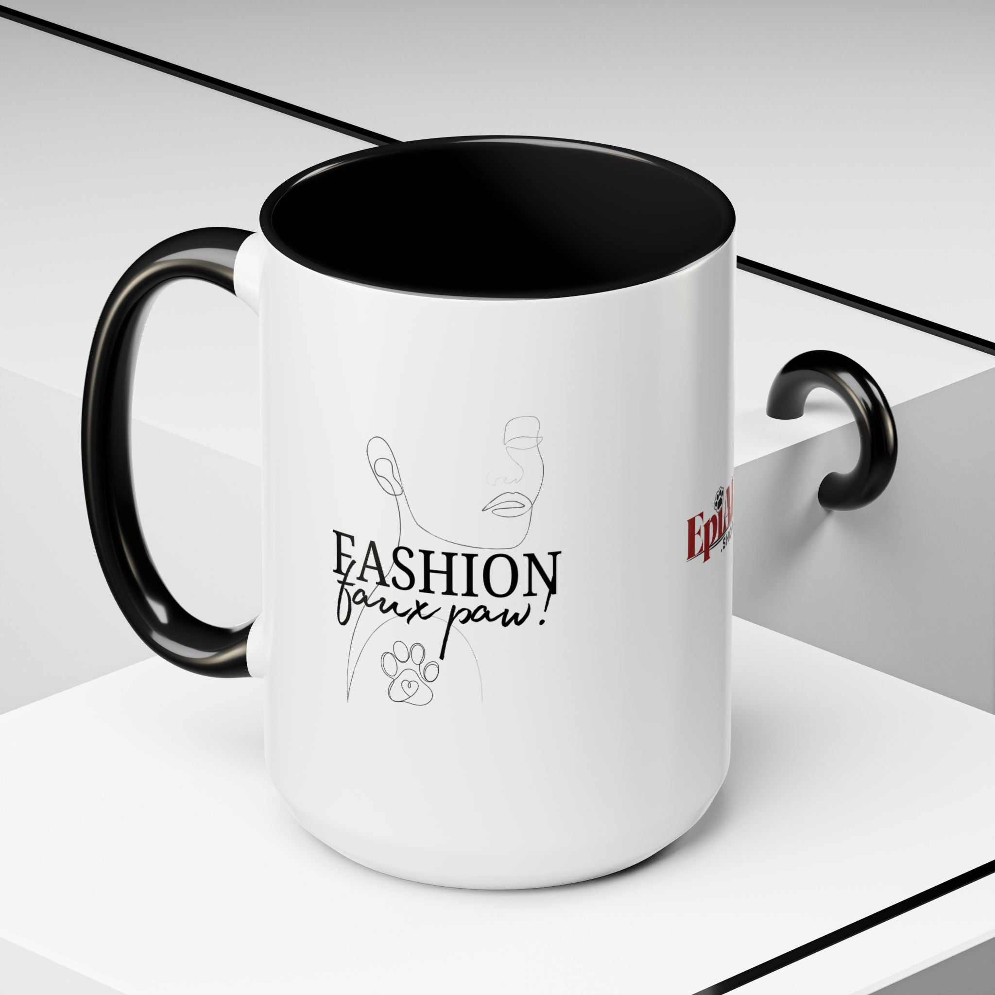 Photo depicting the ​Fashion Faux Paw Accent Coffee Mug (11, 15oz) from EpiAl's Shop.