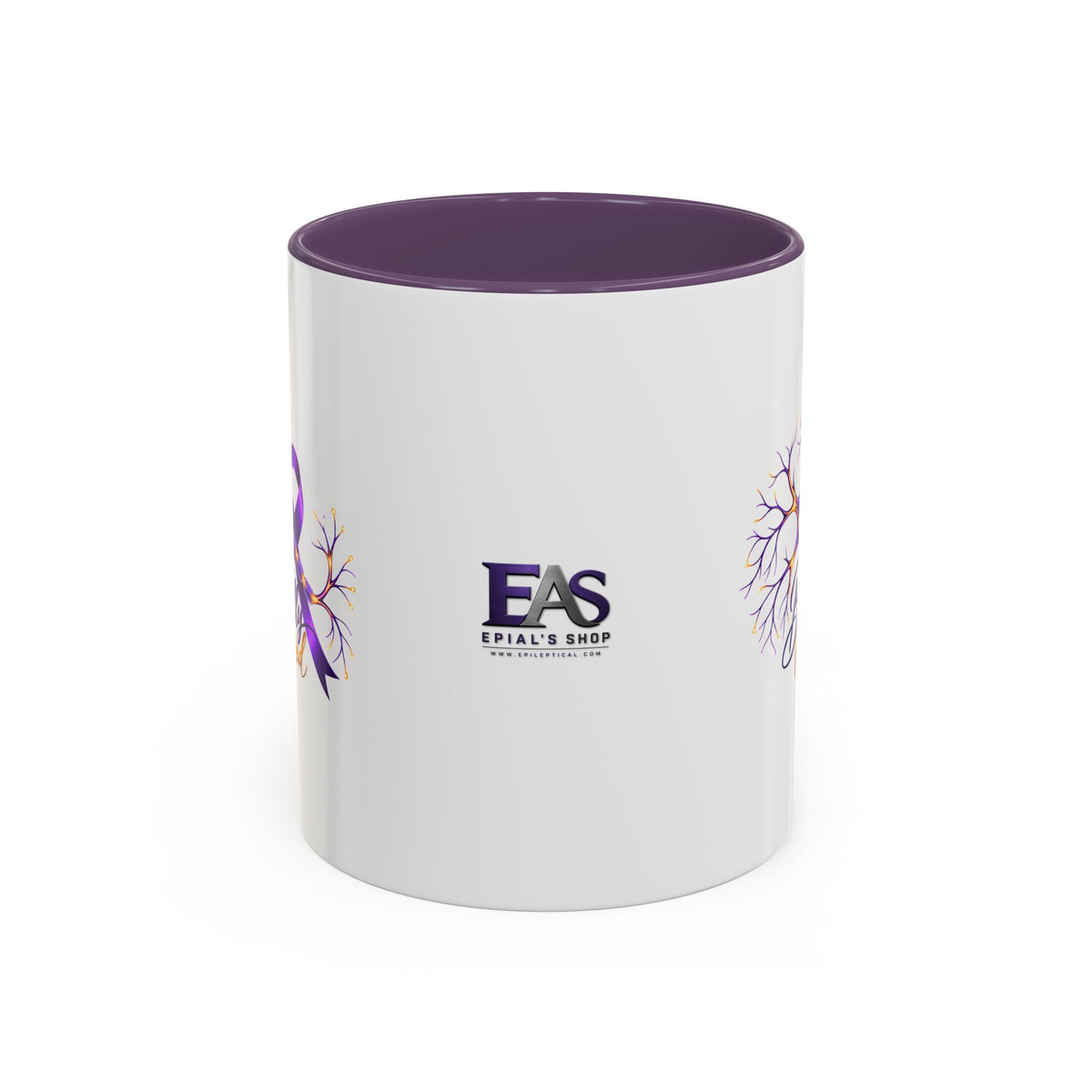 Beautifully Miswired Epilepsy Awareness Ceramic Mug | Purple Ribbon & Neuron Design (11/15oz)