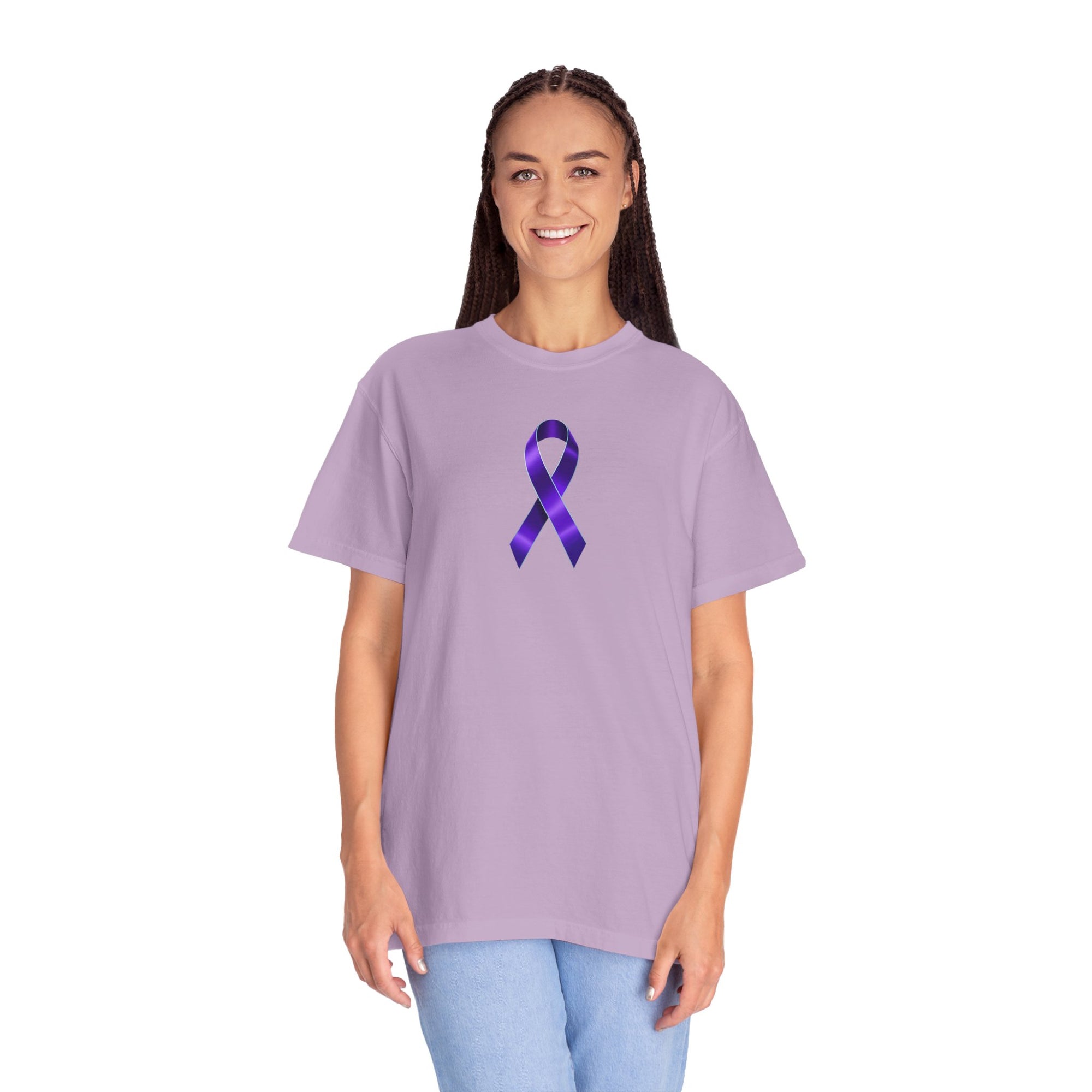 Solitary Purple Ribbon Awareness T-Shirt