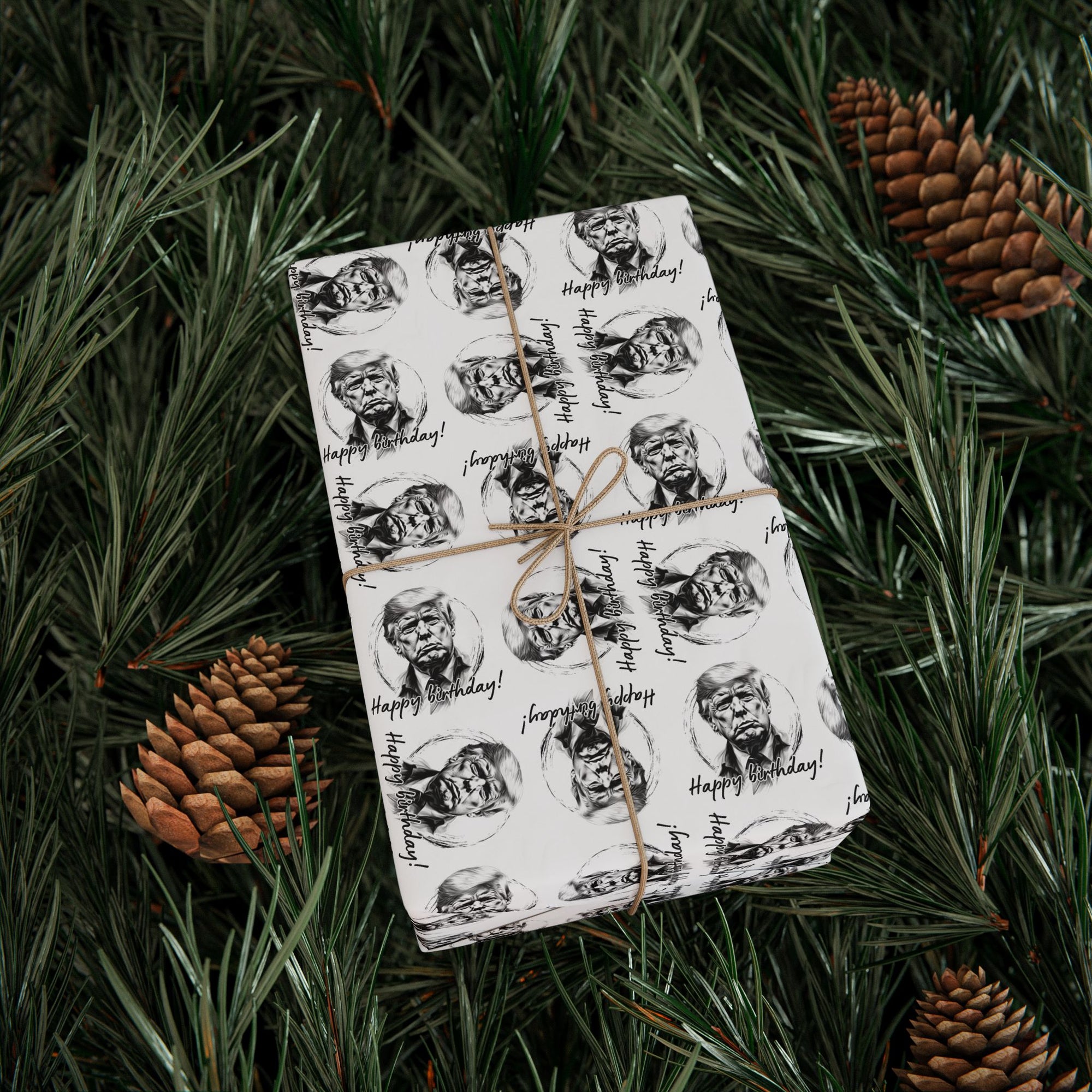 Whimsical Trump Happy Birthday Wrapping Paper
