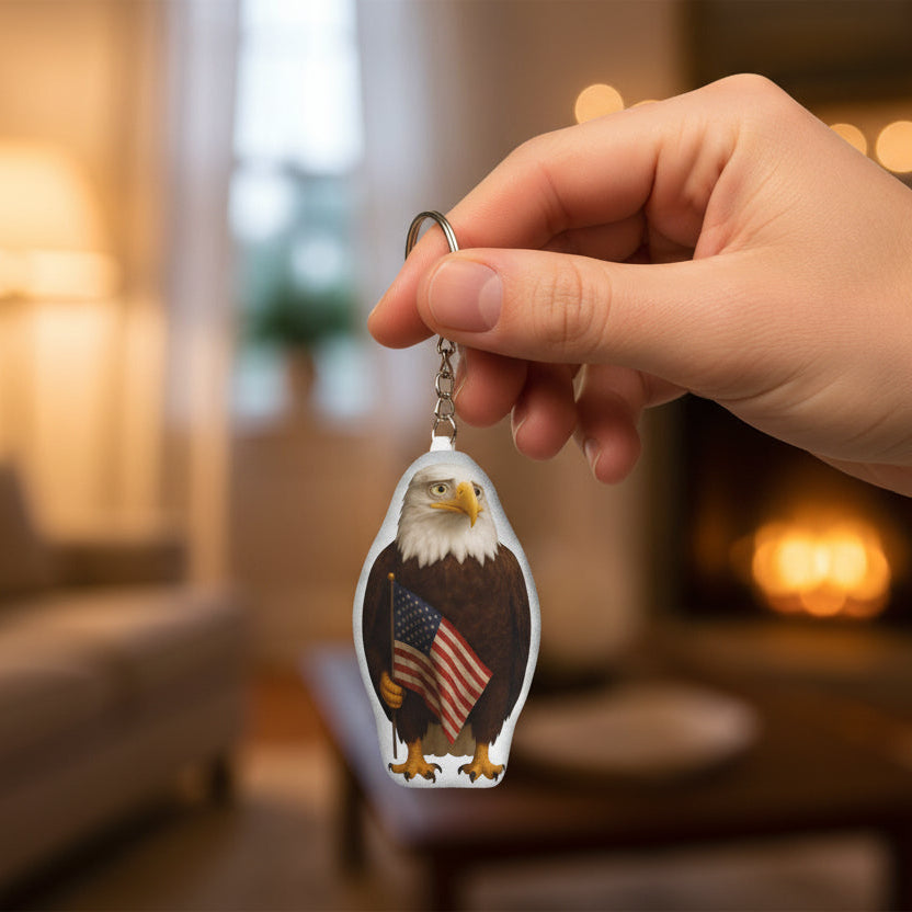 Still Standing Eagle Plush Keychain