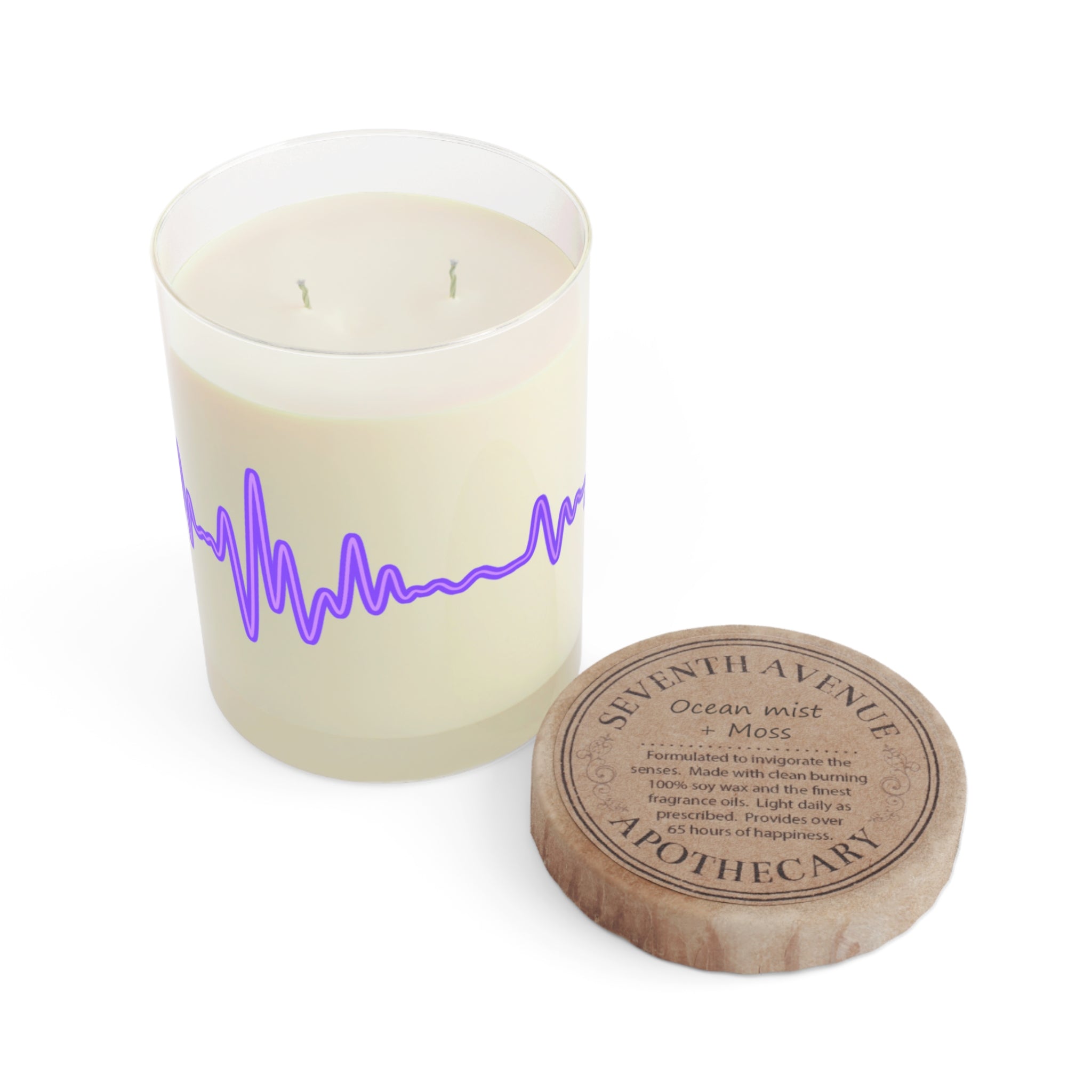 Epilepsy Awareness EEG Wave Soy Candle – Purple Ribbon Support Gift