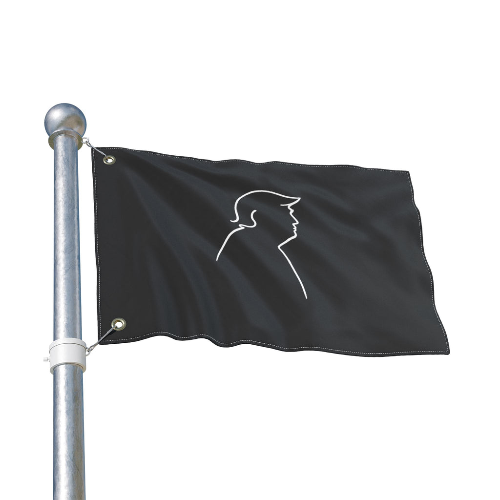 Minimalist Line Portrait Flag – Modern Political Parody Design