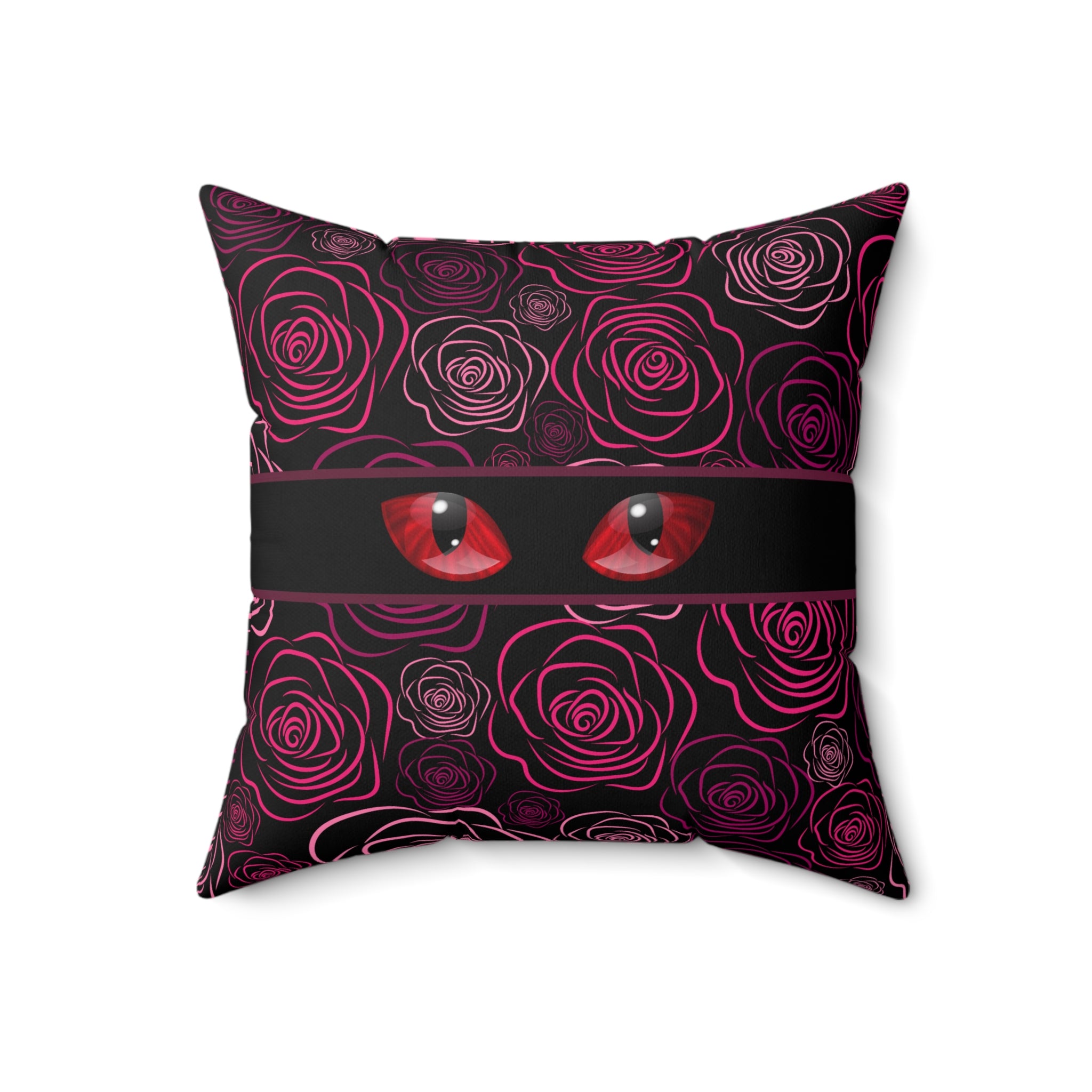 Moody Rose Cat Eyes Throw Pillow