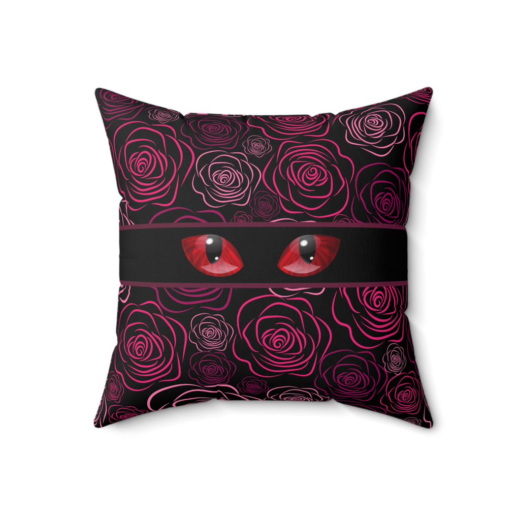 Moody Rose Cat Eyes Throw Pillow