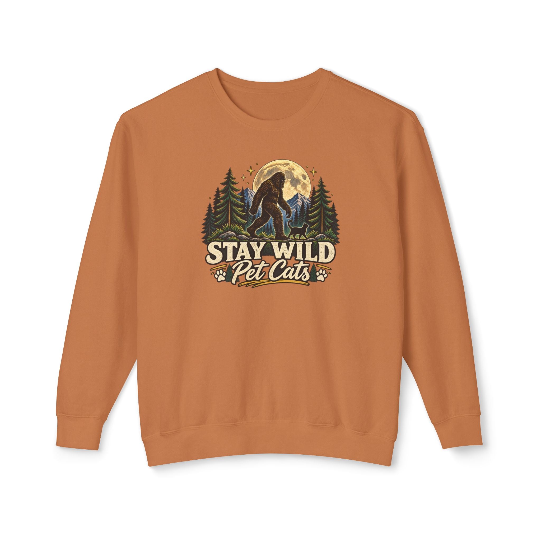 Stay Wild Pet Cats Sasquatch Crewneck Sweatshirt