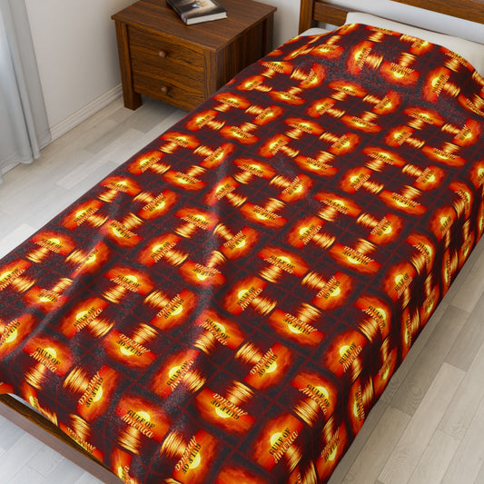 Cozy Velveteen Plush Blanket - Sunset Gulf of America Design Printify
