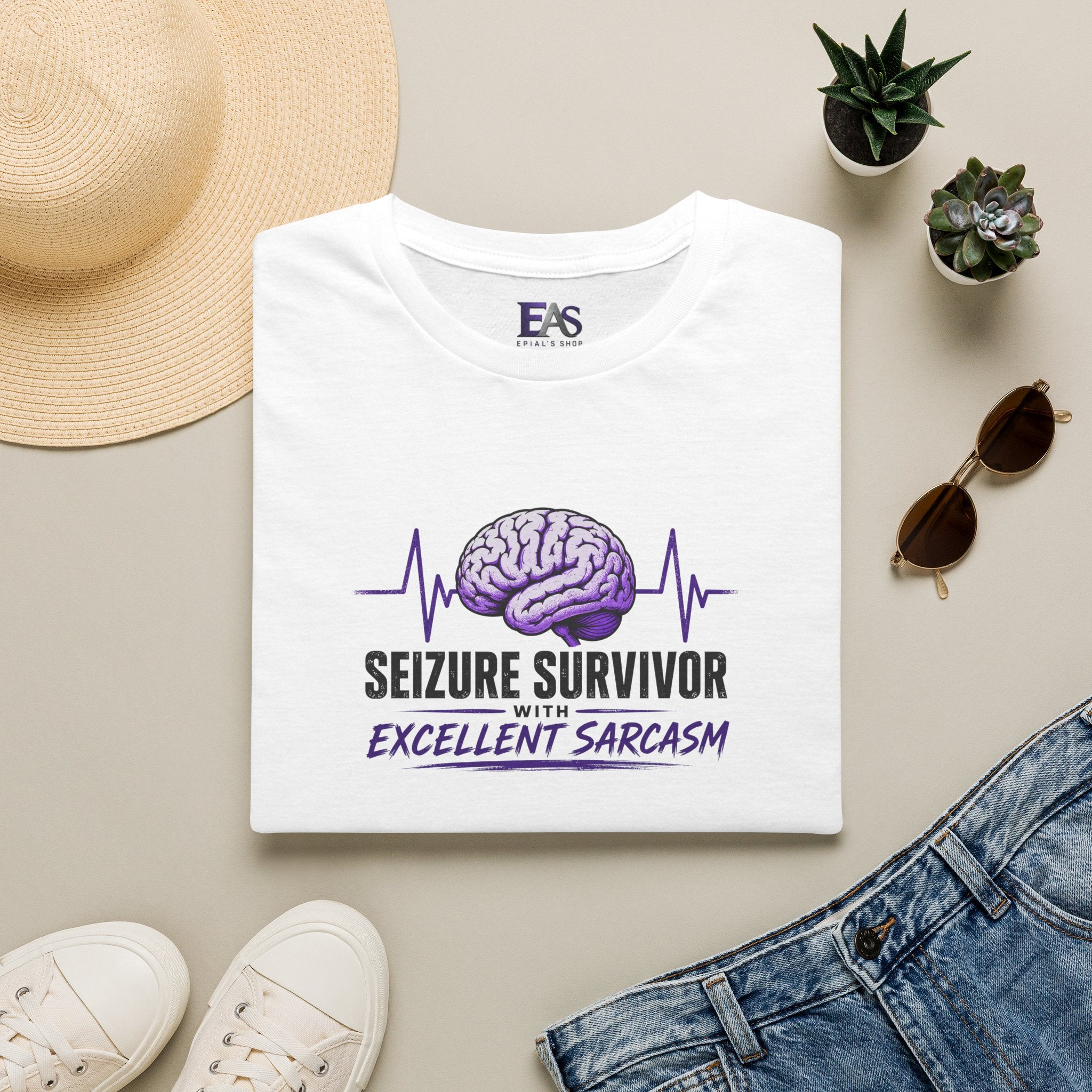 Seizure Survivor With Excellent Sarcasm Epilepsy T-Shirt