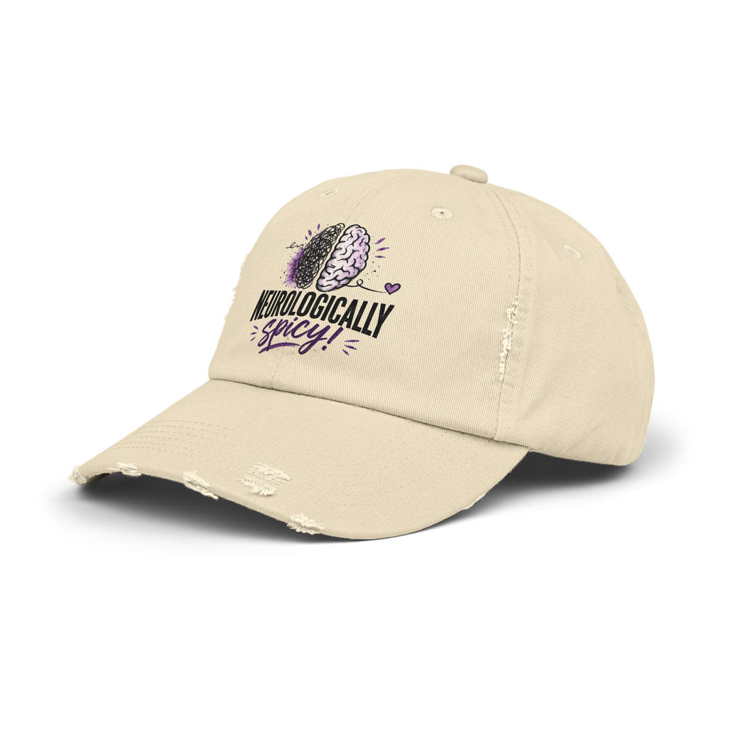Neurologically Spicy Distressed Cap | Epilepsy Awareness Brain Hat