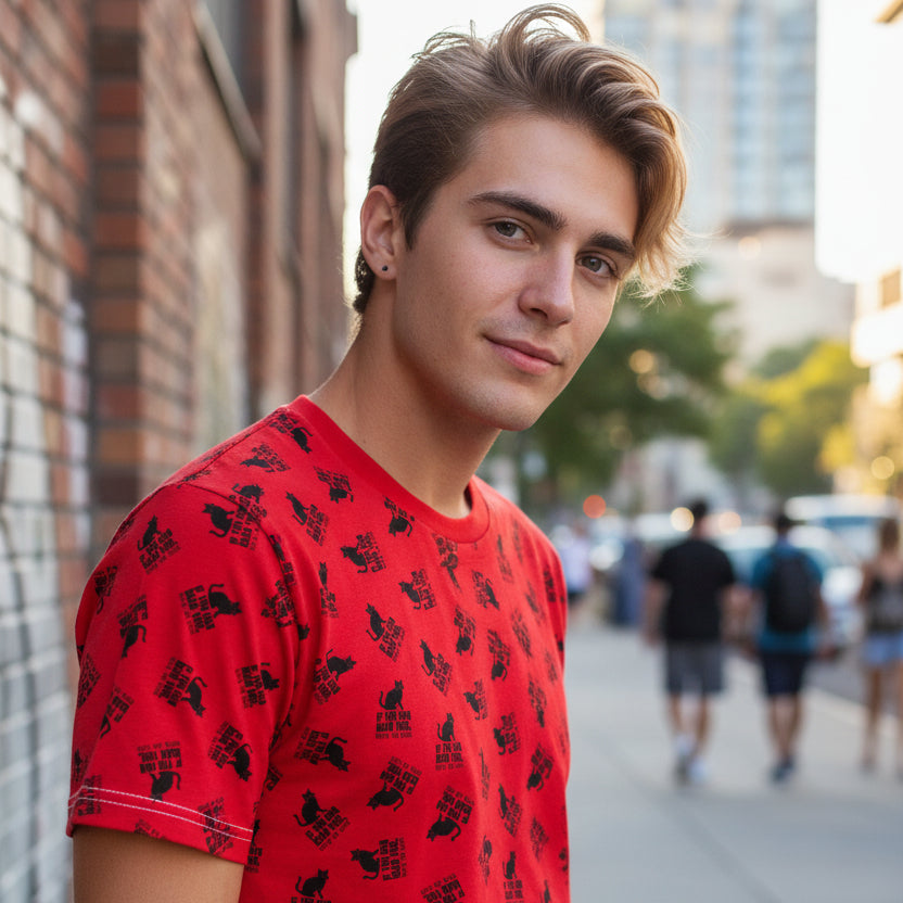 If You Can Read This You’re Too Close – Red All-Over Print Unisex T-Shirt