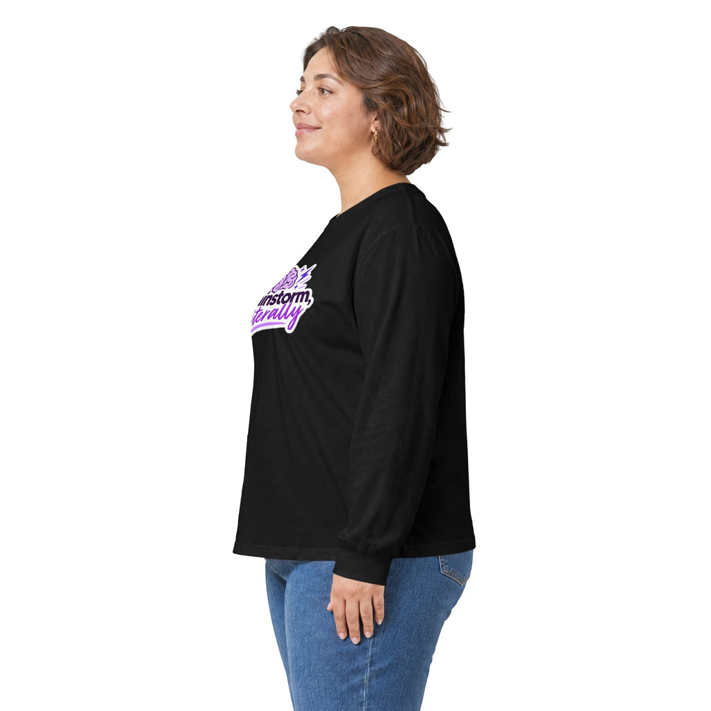 Brainstorm, Literally Epilepsy Awareness Long Sleeve Shirt | Purple Brain Epilepsy Tee