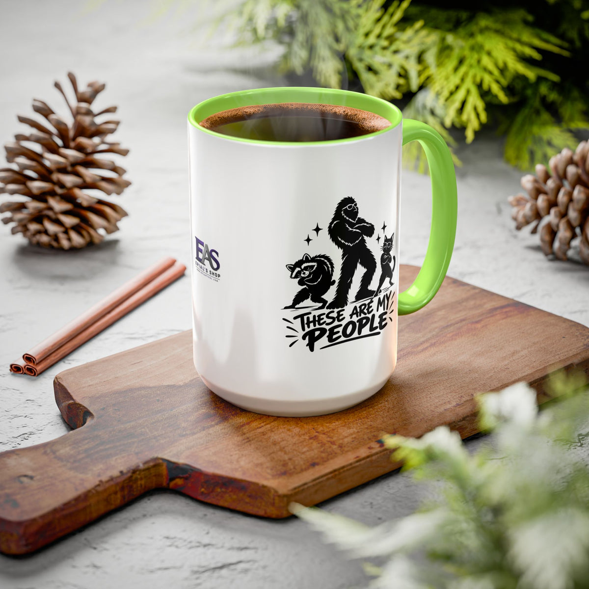 These Are My People Bigfoot, Raccoon & Cat Accent Coffee Mug | 11oz & 15oz
