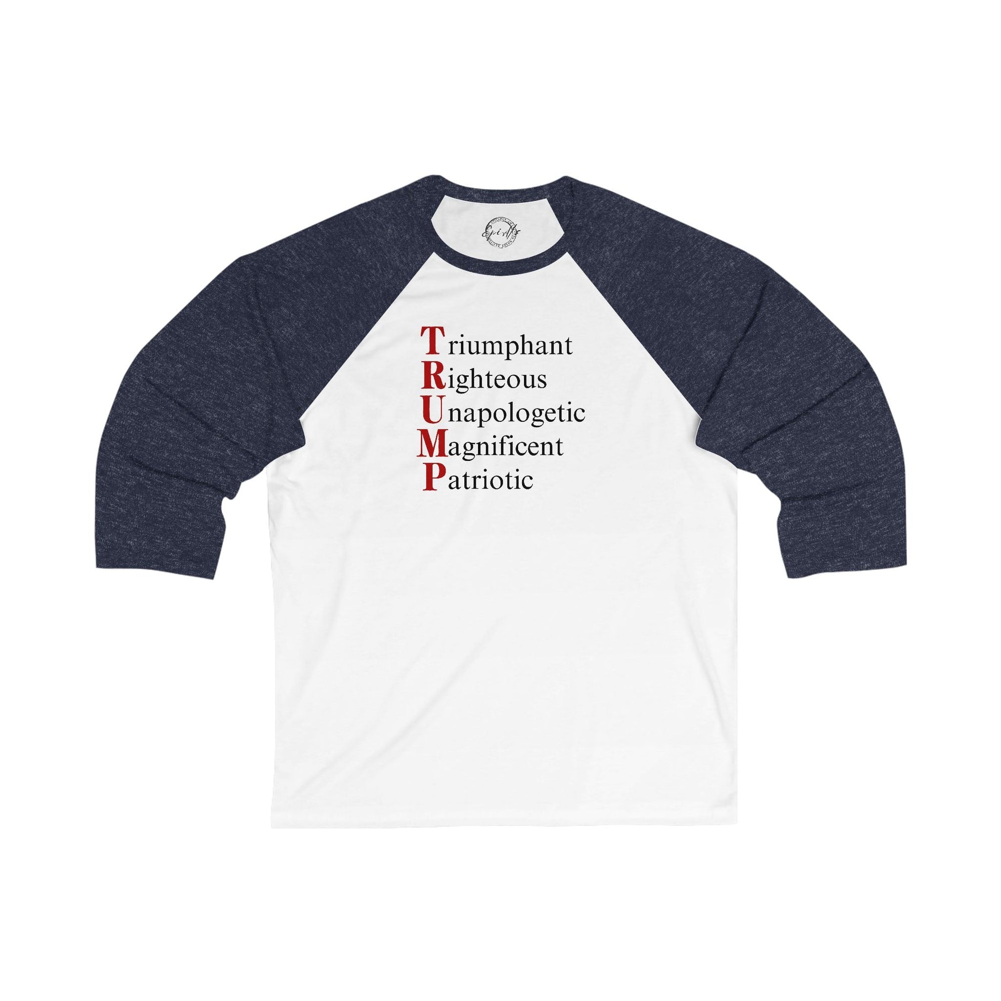 Patriotic Baseball Tee - Unisex 3/4 Sleeve with Pro-Trump Design Printify