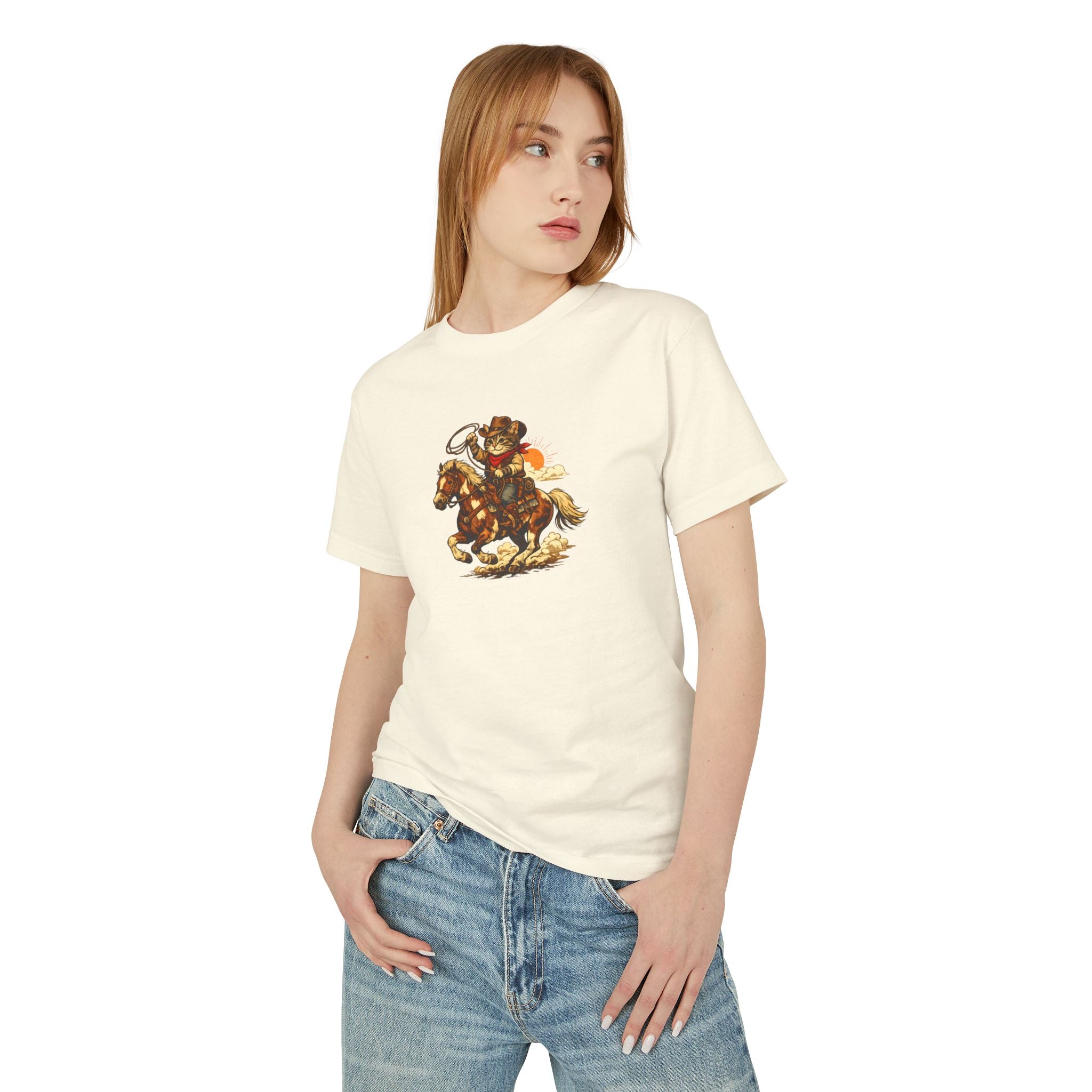 Cowboy Cat Lasso T-Shirt | Vintage Western Cat Graphic Tee