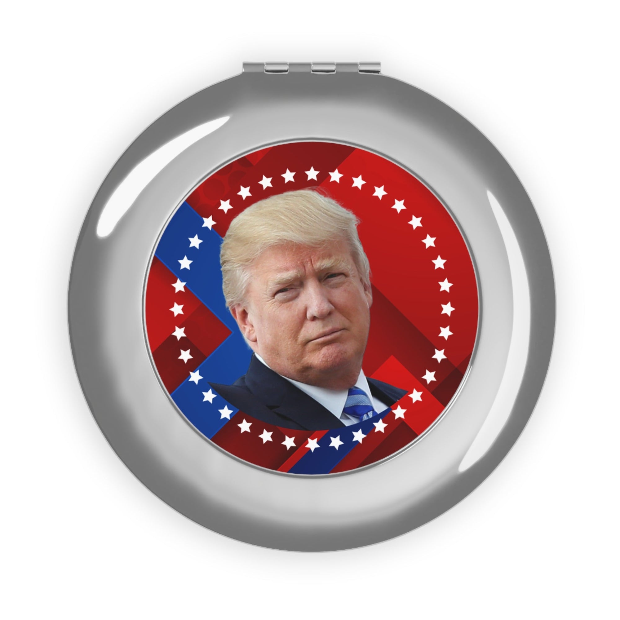 Compact Travel Mirror with Donald Trump Design - Perfect for On-the-Go Reflection Printify