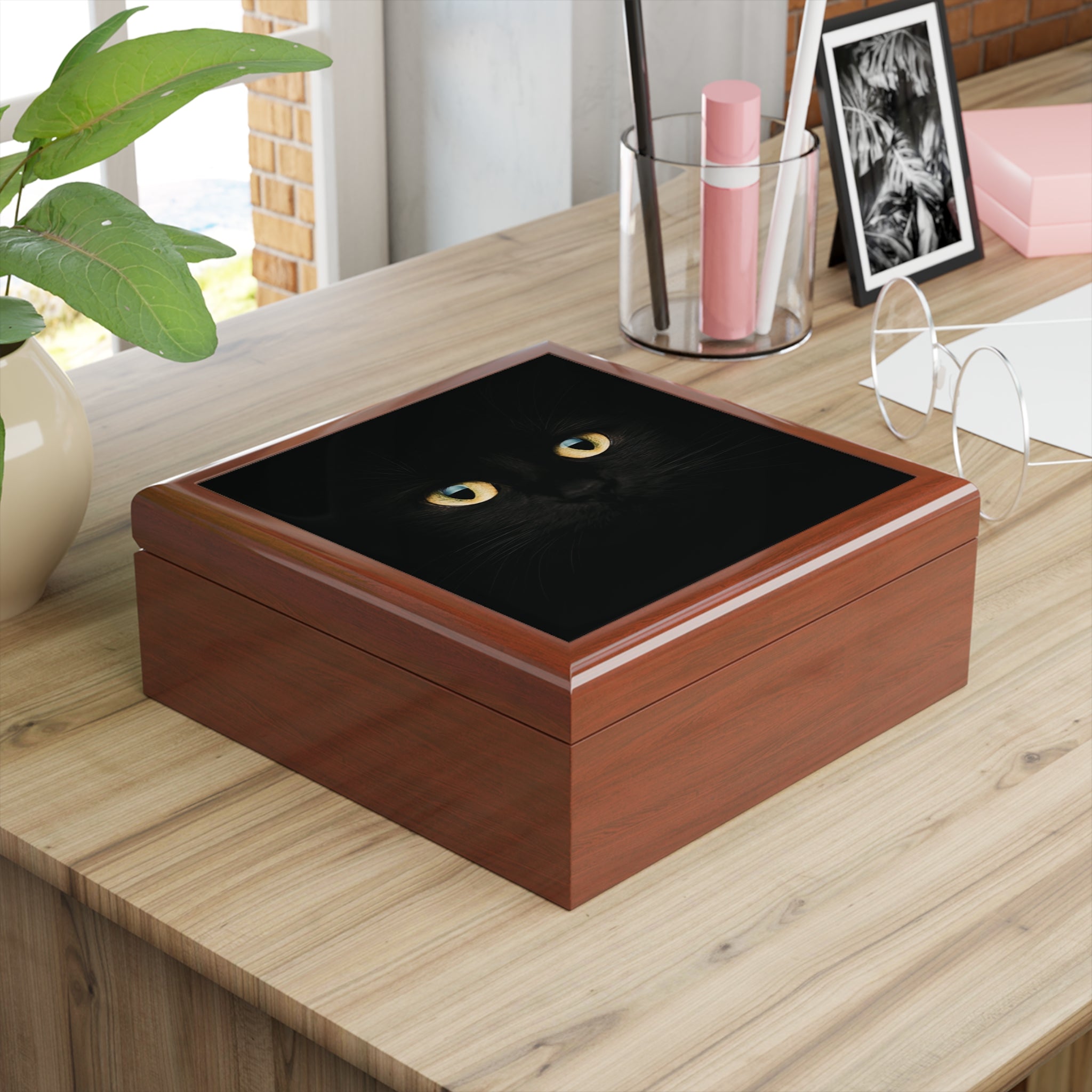 Silent Supervision Black Cat Jewelry Box | Mysterious Cat Keepsake Box